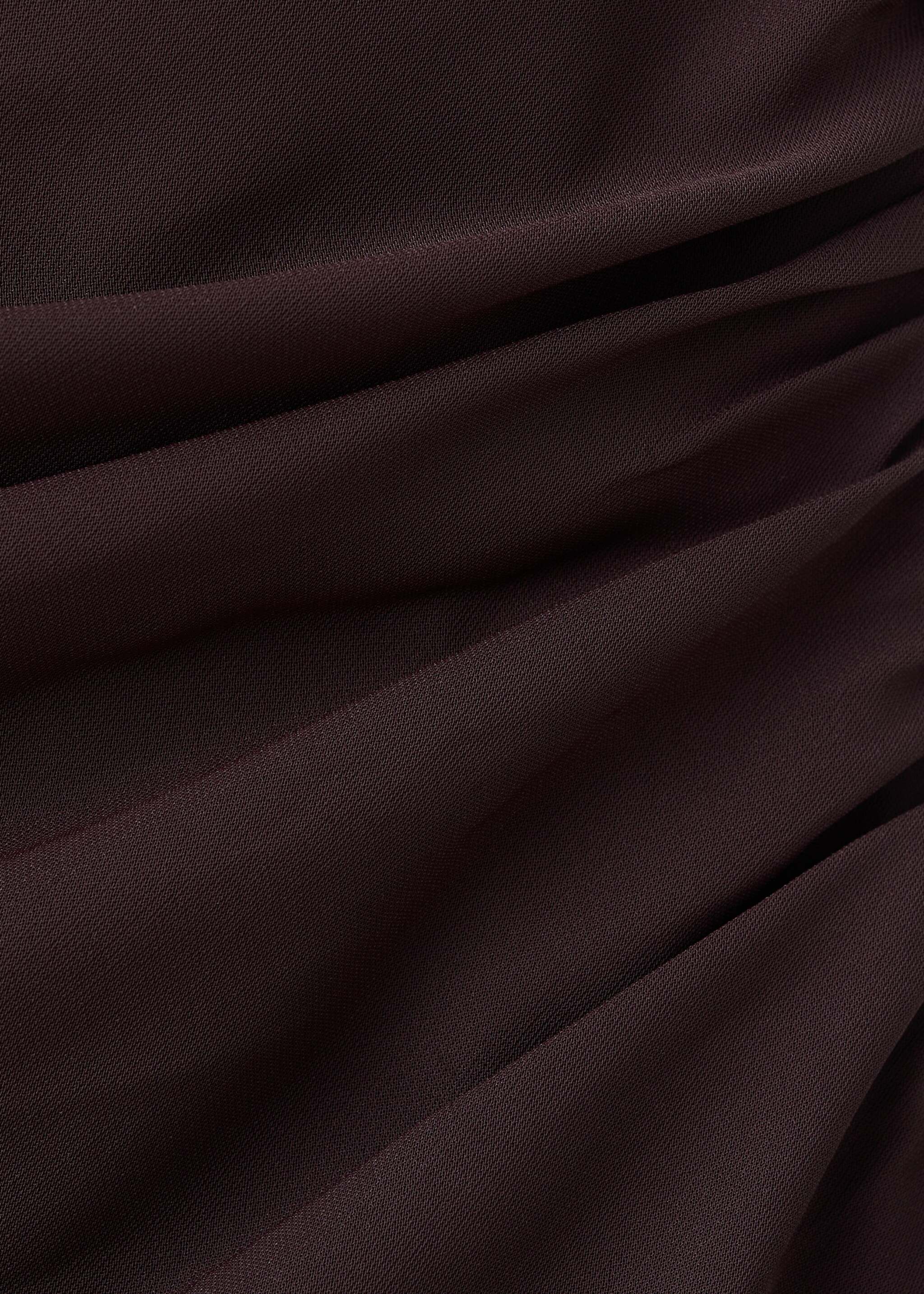 Ruched dress with crossover neckline - Details of the article 8, Brown. Ref: 27005836-00.