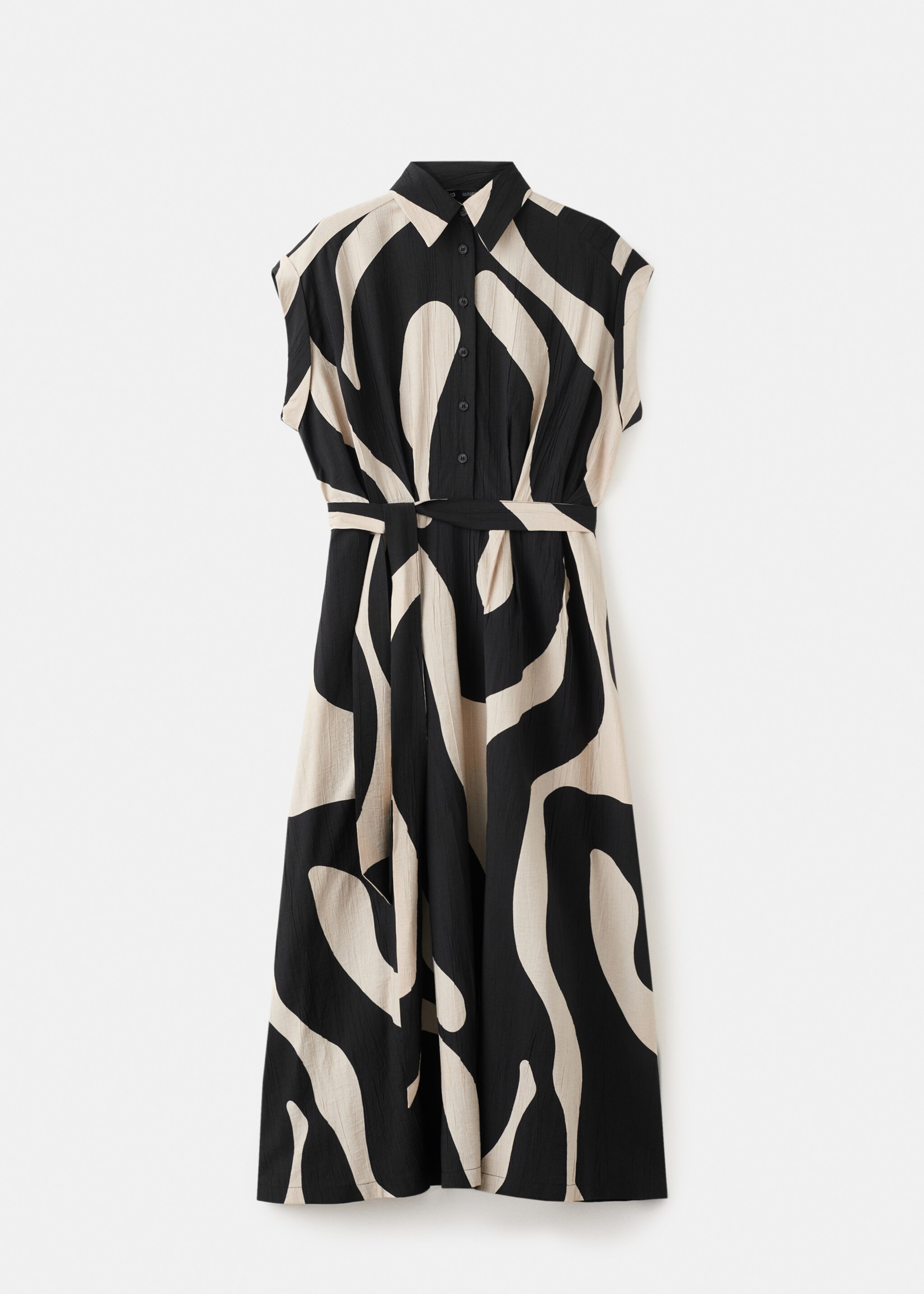 Vestido camisero largo estampado - Artículo sin modelo, Negro. Ref: 27005839-00.