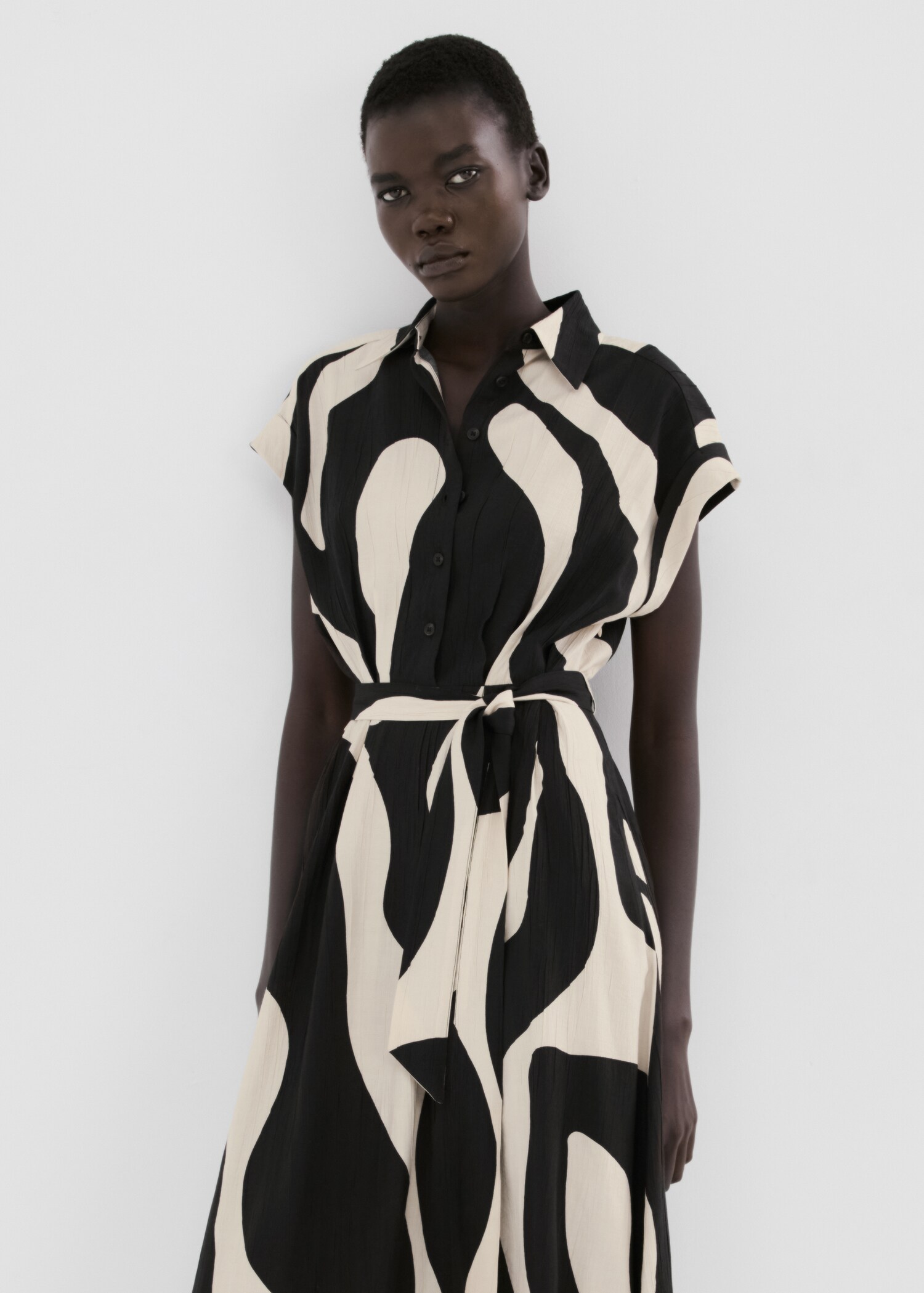 Vestido camisero largo estampado - Detalle del artículo 1