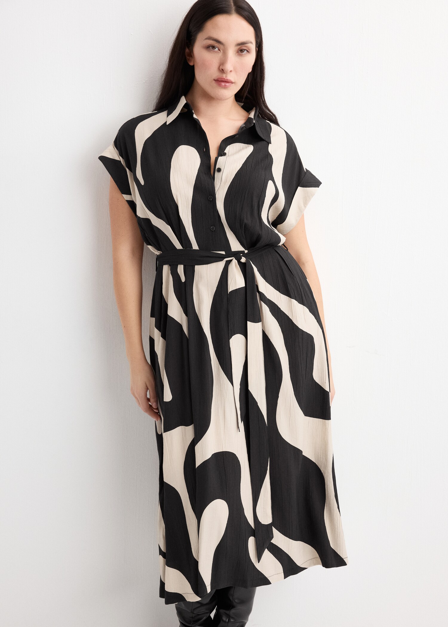 Vestido camisero largo estampado - Detalle del artículo 5