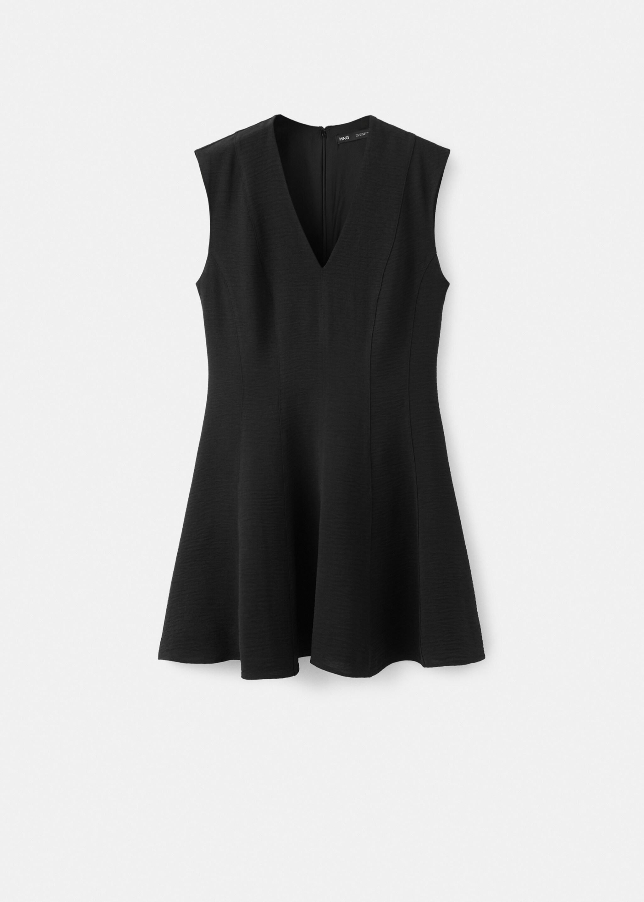 Flounce dress with V-neck - Article without model, Black. Ref: 27005842-00.