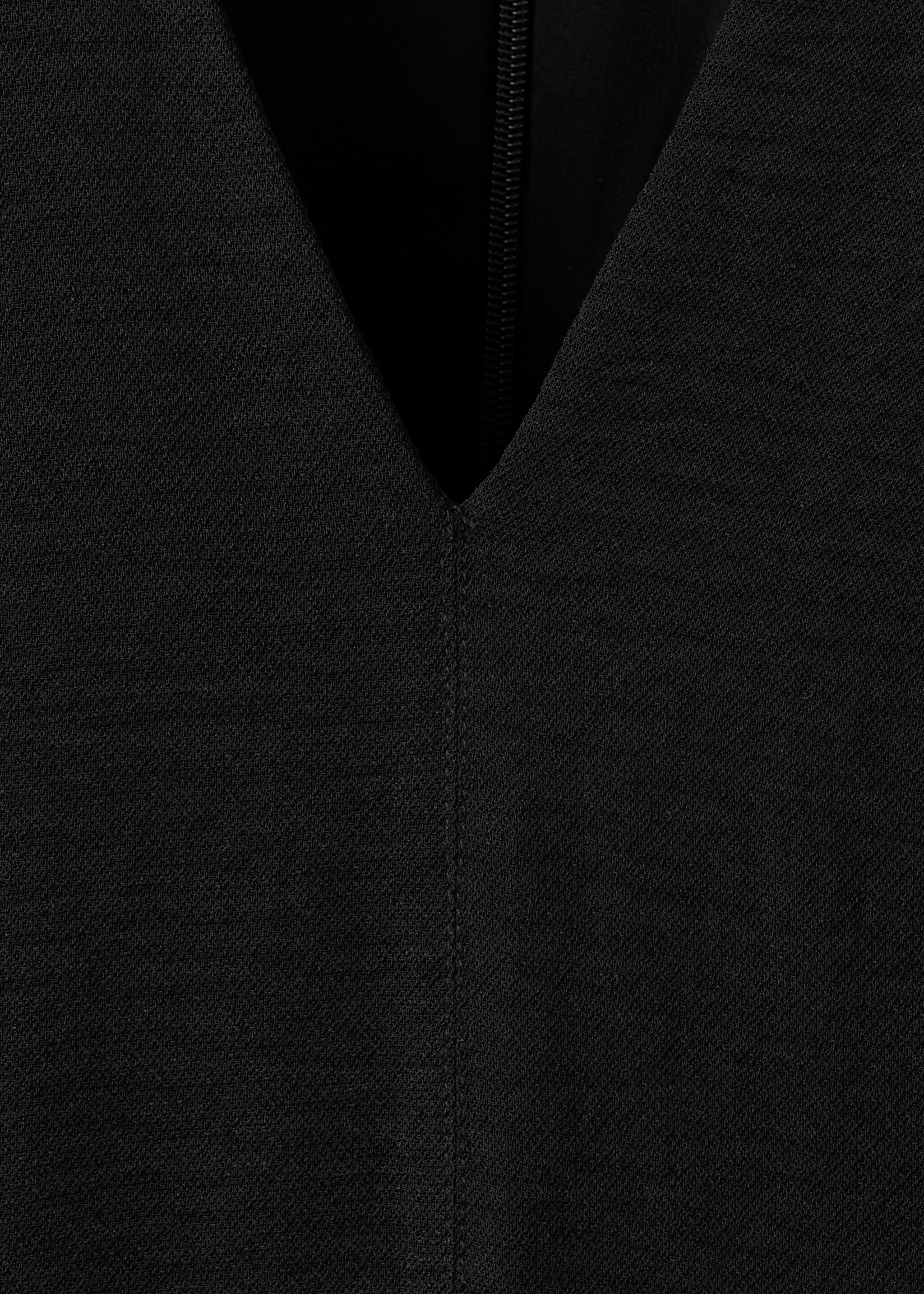 Flounce dress with V-neck - Details of the article 8, Black. Ref: 27005842-00.