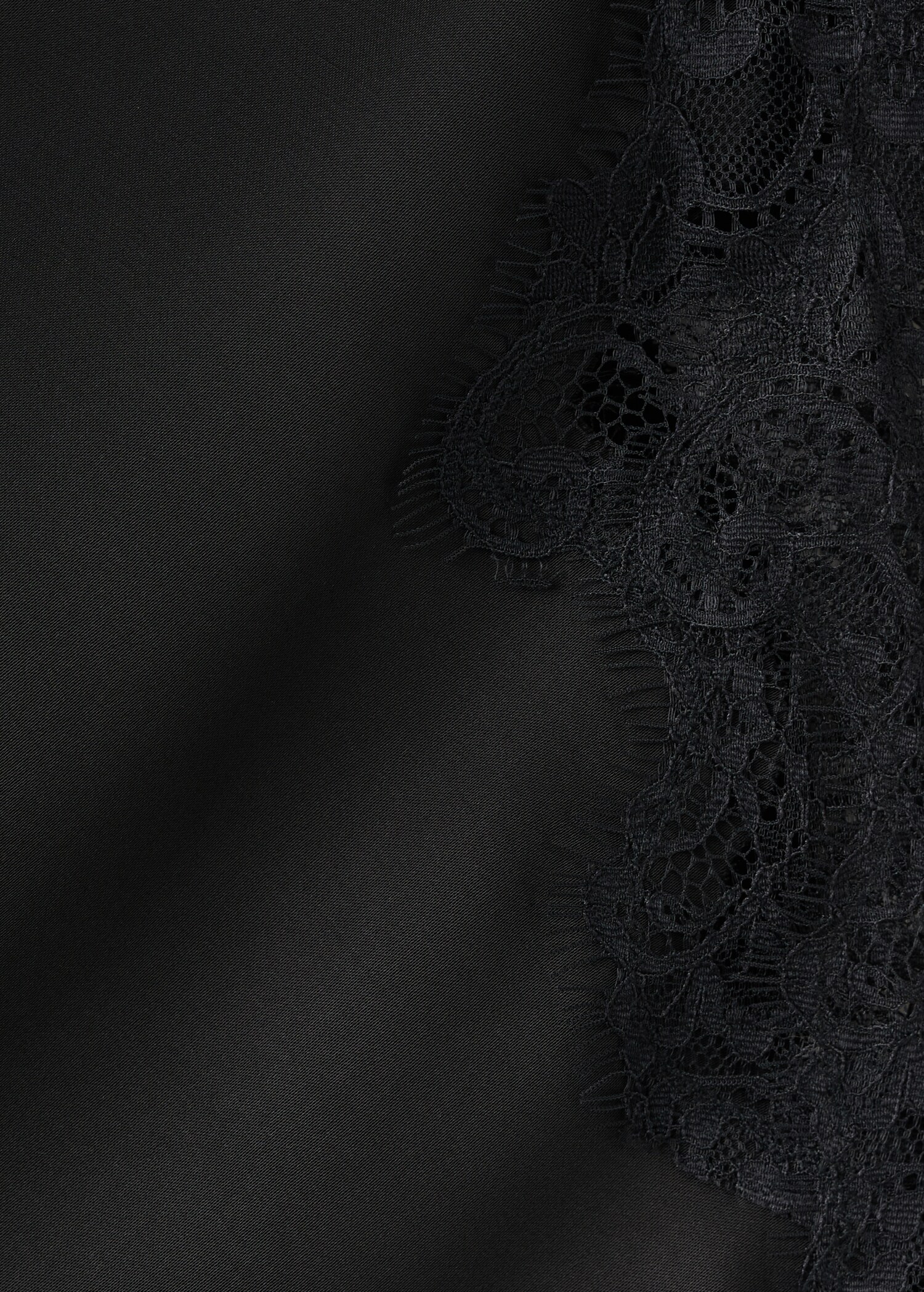 Satin long dress with lace details - Details of the article 0