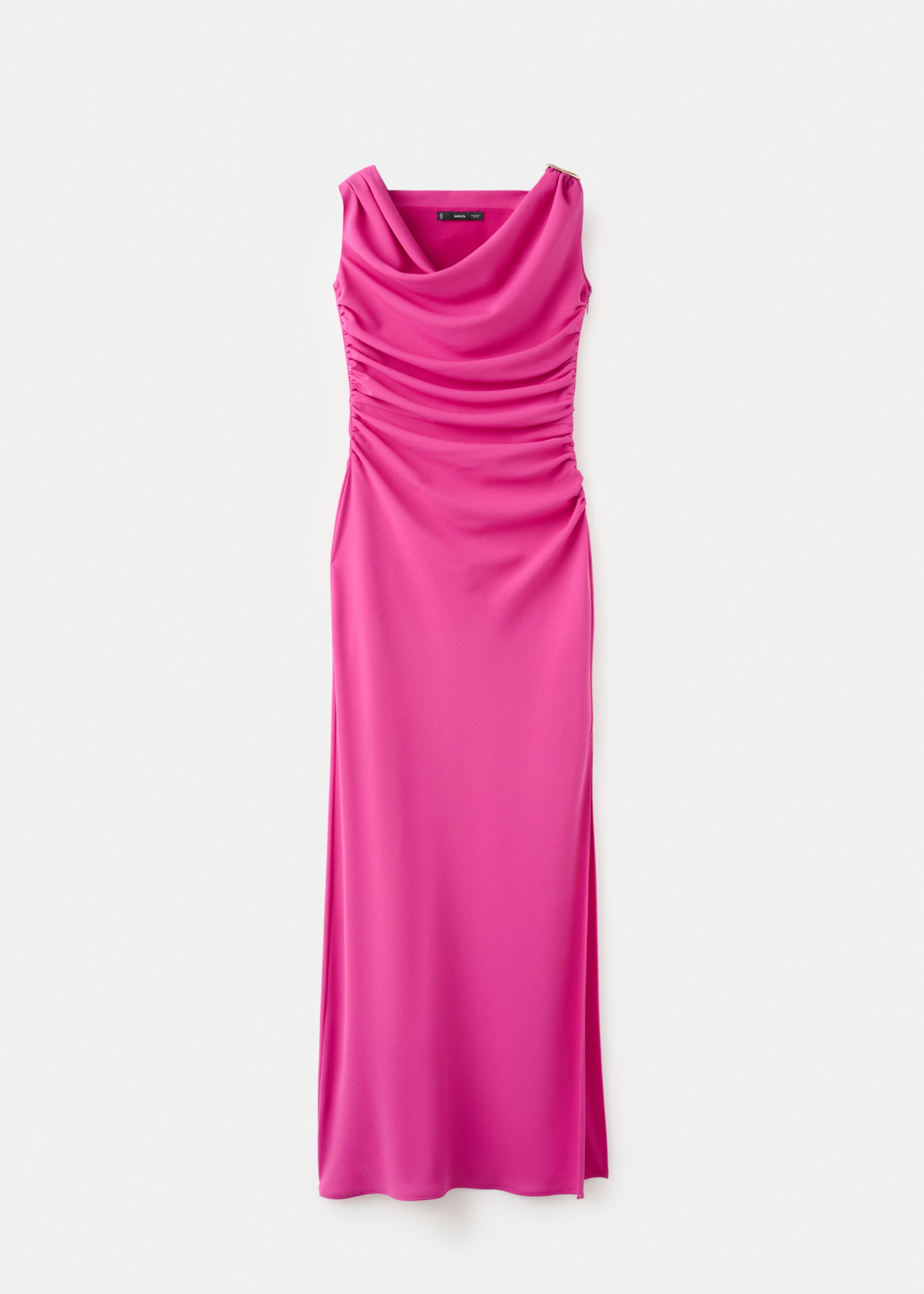 Asymmetric draped gown - Article without model, Fuchsia. Ref: 27005849-00.