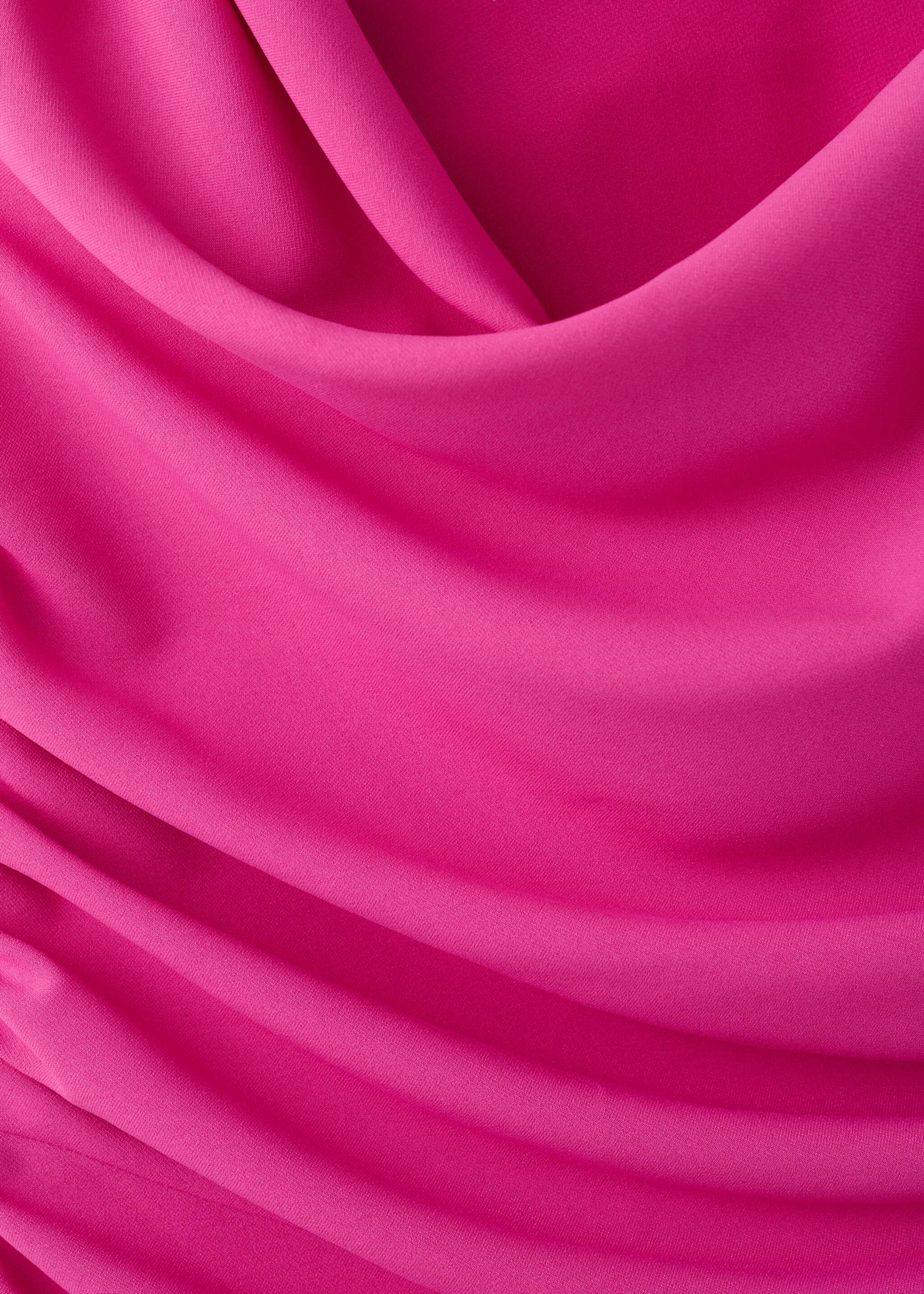 Asymmetric draped gown - Details of the article 0, Fuchsia. Ref: 27005849-00.