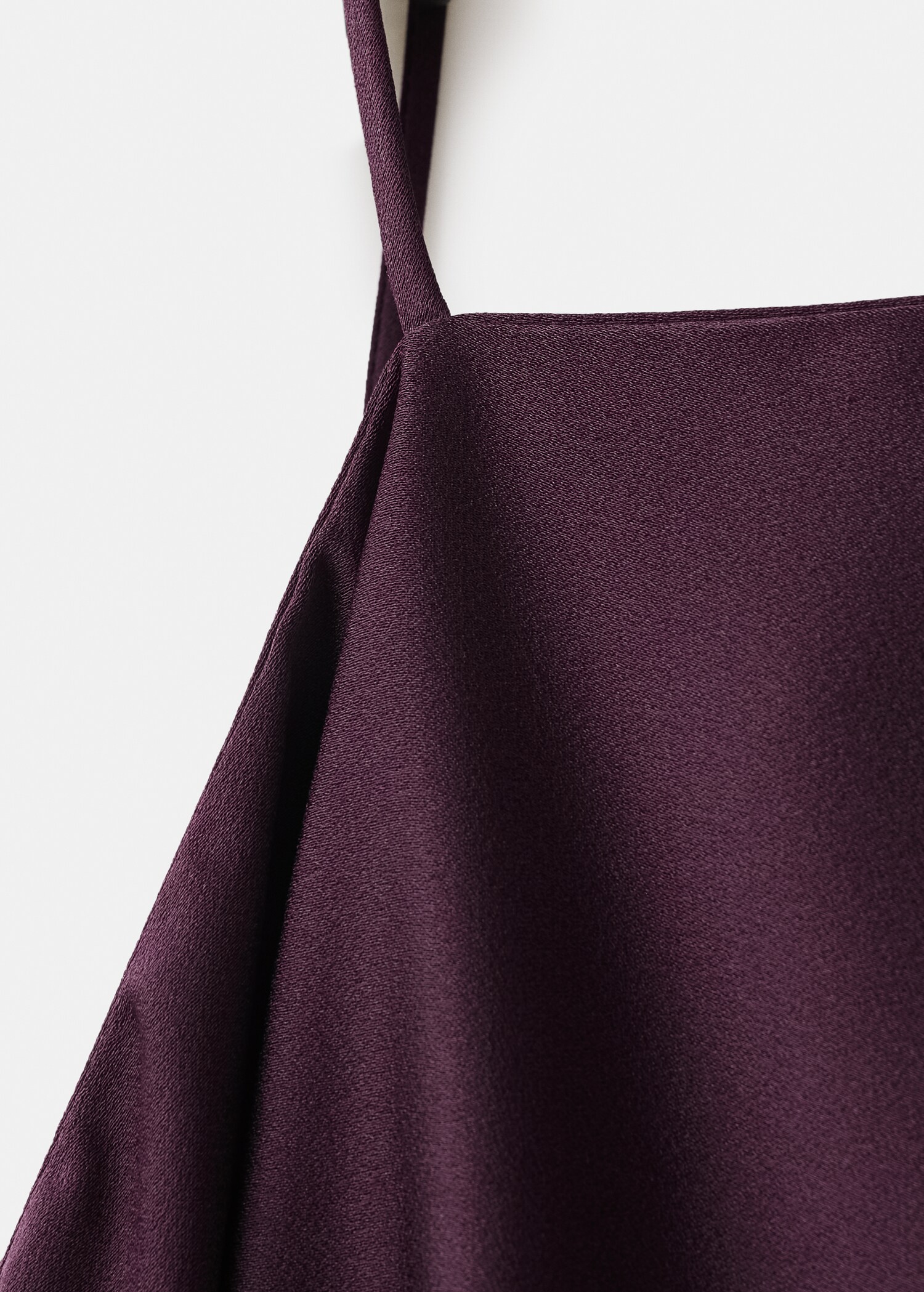 Asymmetrical satin dress with fringes - Details of the article 0