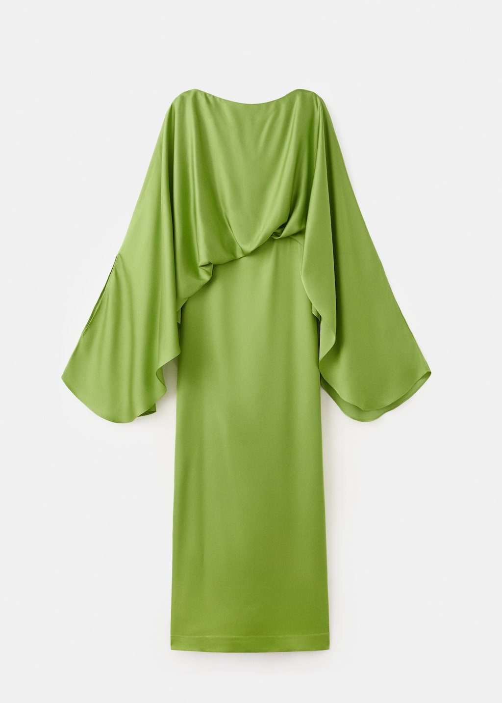 Puffed sleeves satin dress - image 3