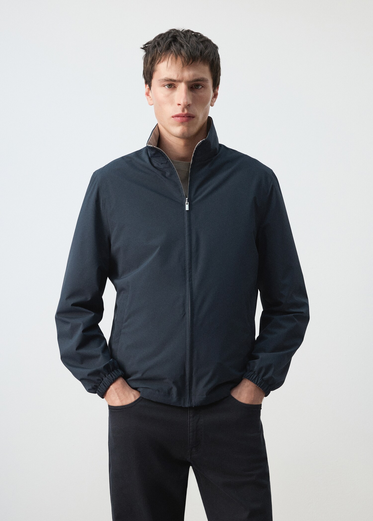 Reversible quilted water-repellent reversible jacket - Medium plane