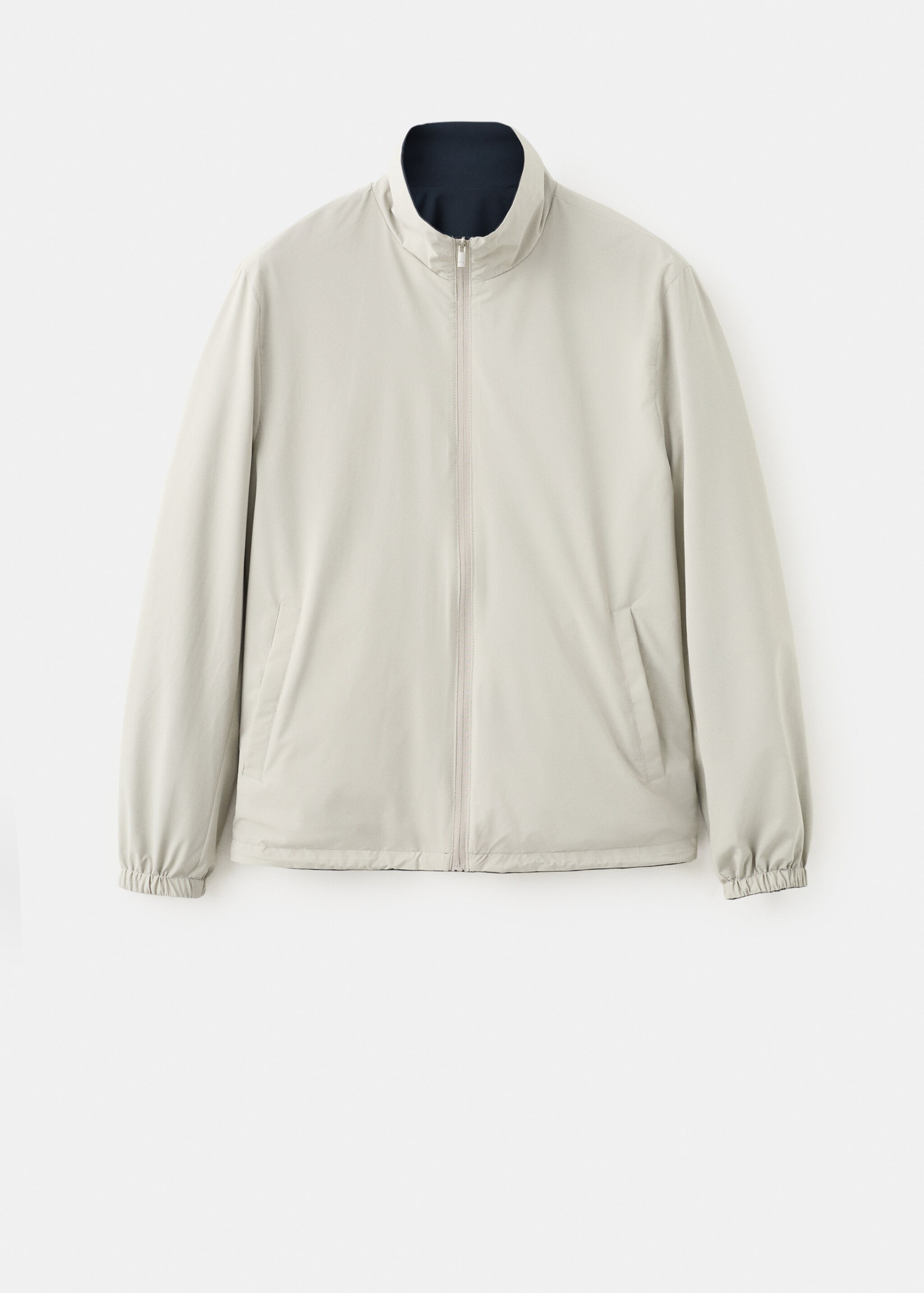 Reversible quilted water-repellent reversible jacket - Details of the article 8, Navy. Ref: 27005938-00.