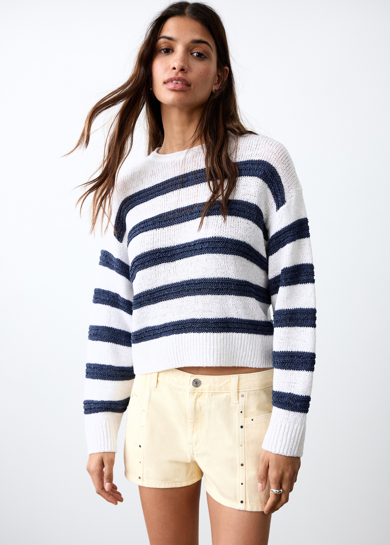 Studded denim shorts - Medium plane