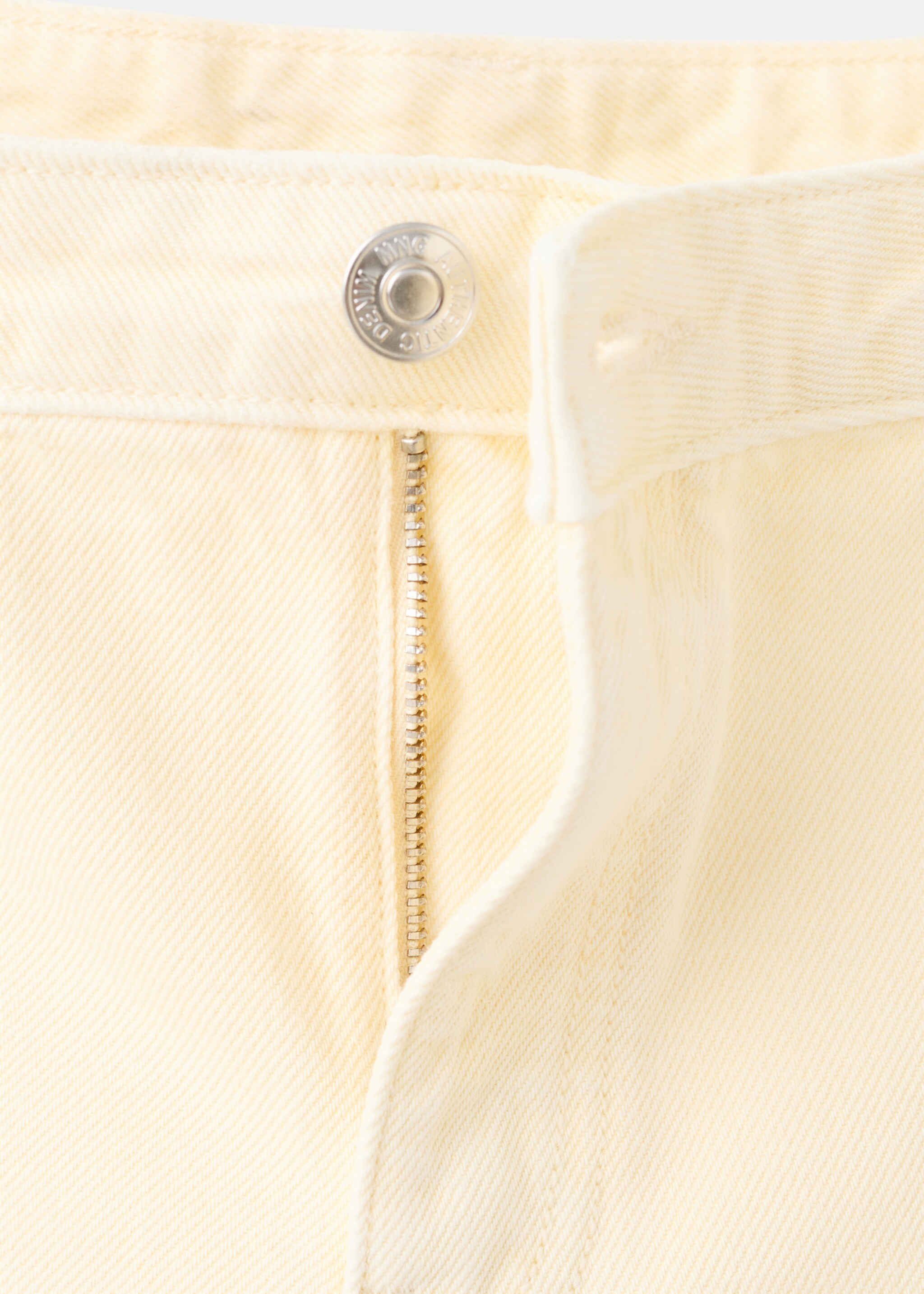 Studded denim shorts - Details of the article 0, Pastel Yellow. Ref: 27005946-00.