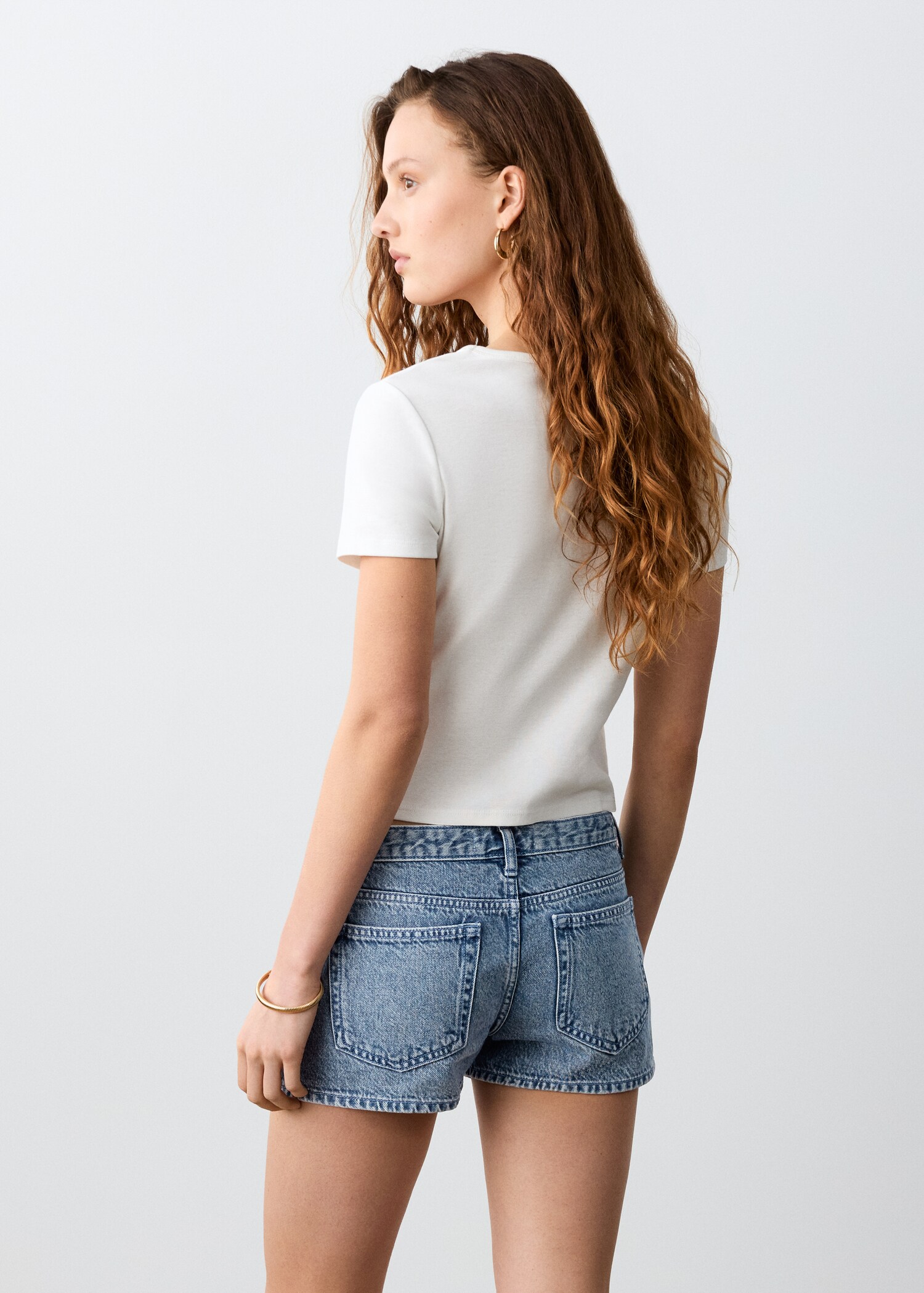 Shorts vaqueros rectos - Reverso del artículo