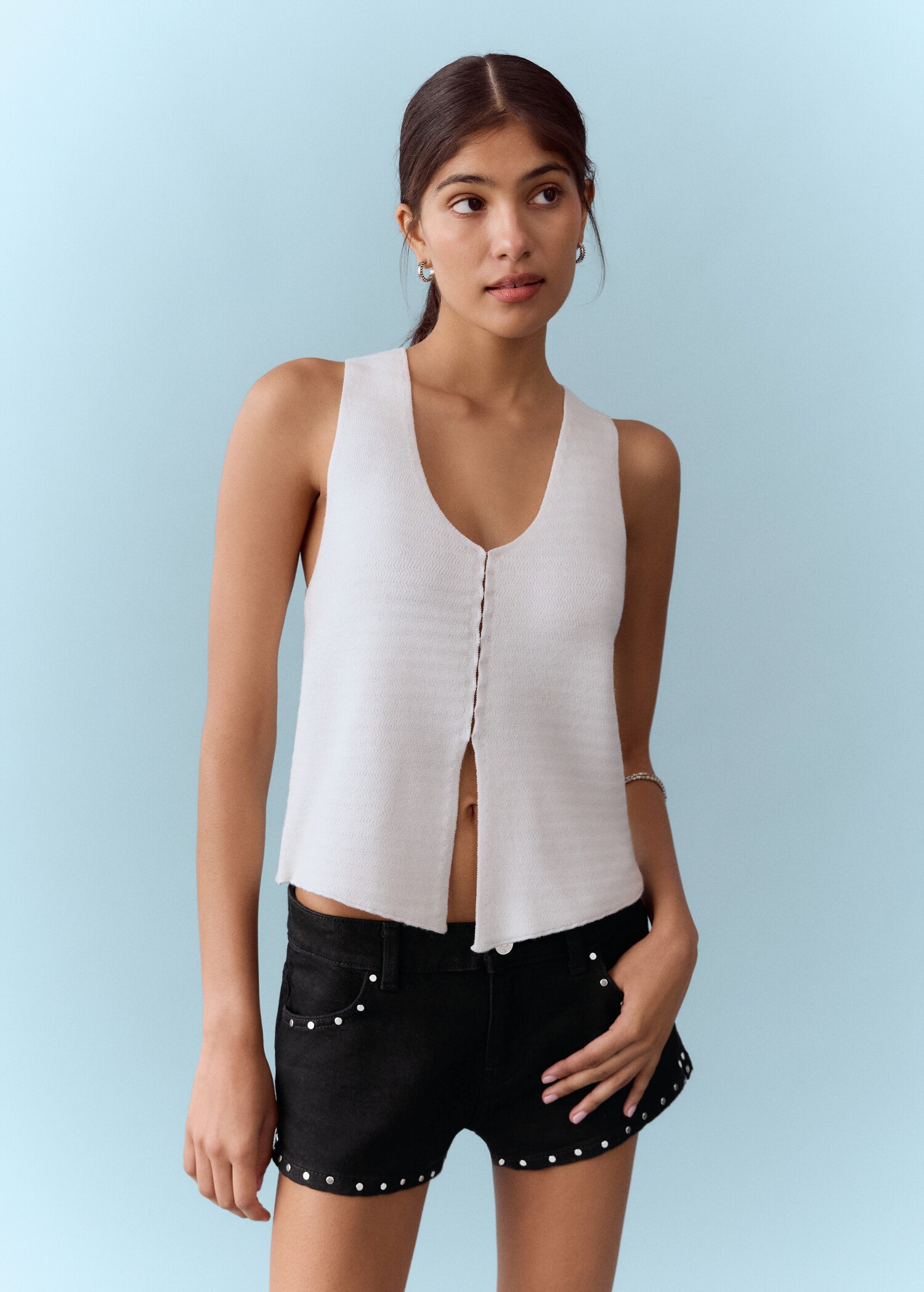 Studded micro shorts - Medium plane