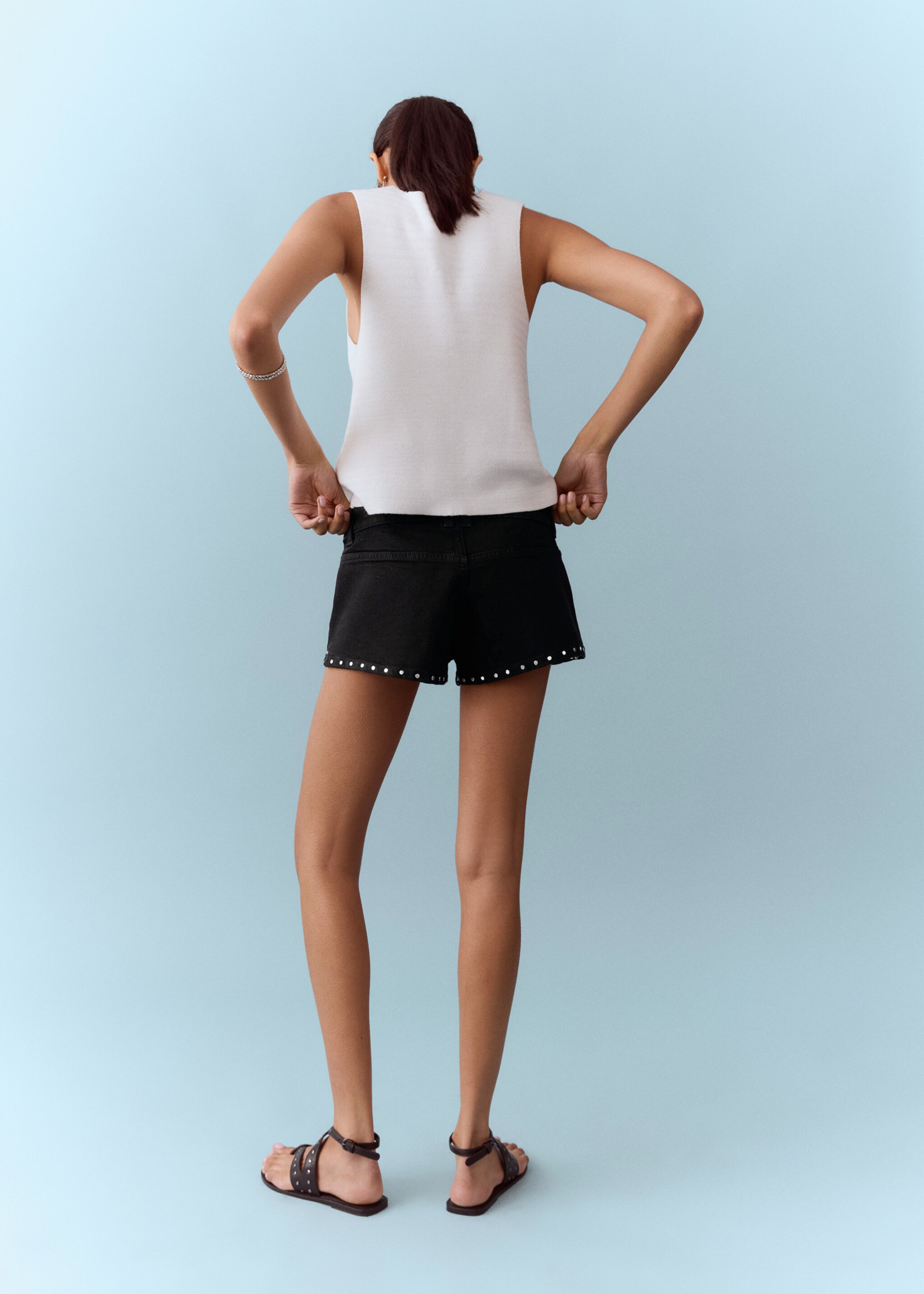 Studded micro shorts - Reverse of the article, Black. Ref: 27005954-00.