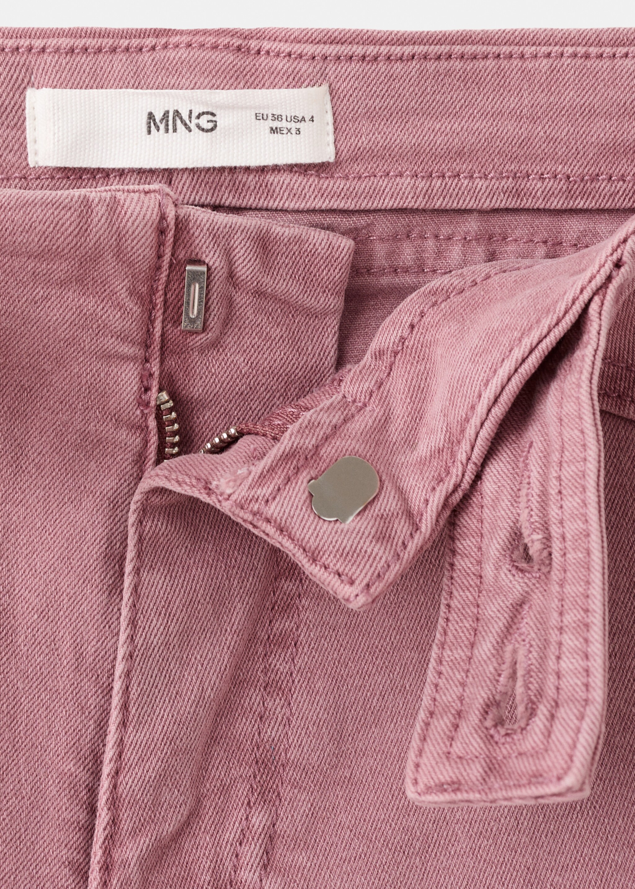 Denim shorts with stitching detail - تفاصيل المنتج 0, وردي. Ref: 27005962-00.