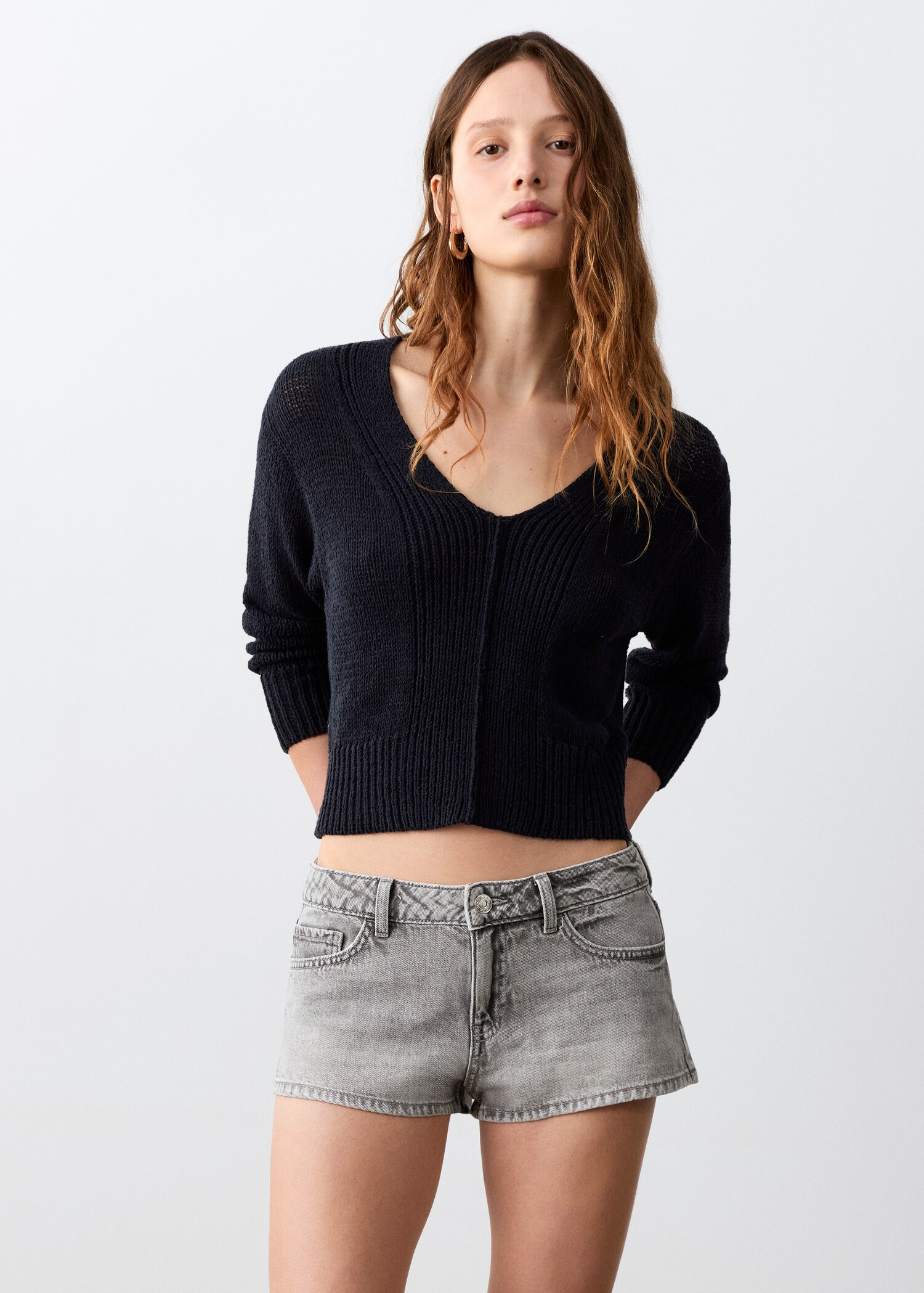 شورت جينز بقصة مستقيمة - رؤية وسط