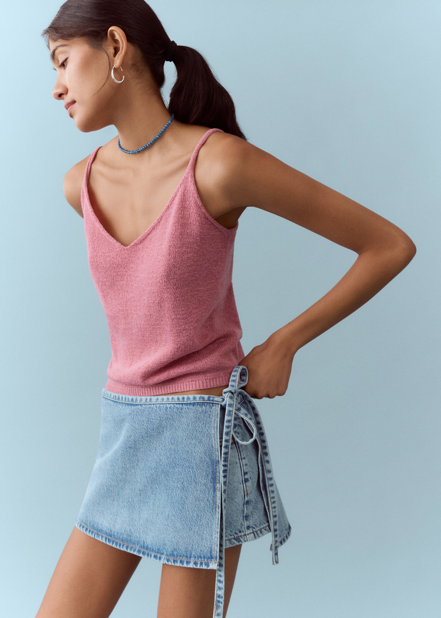 Shorts with detachable bow detail - Medium plane