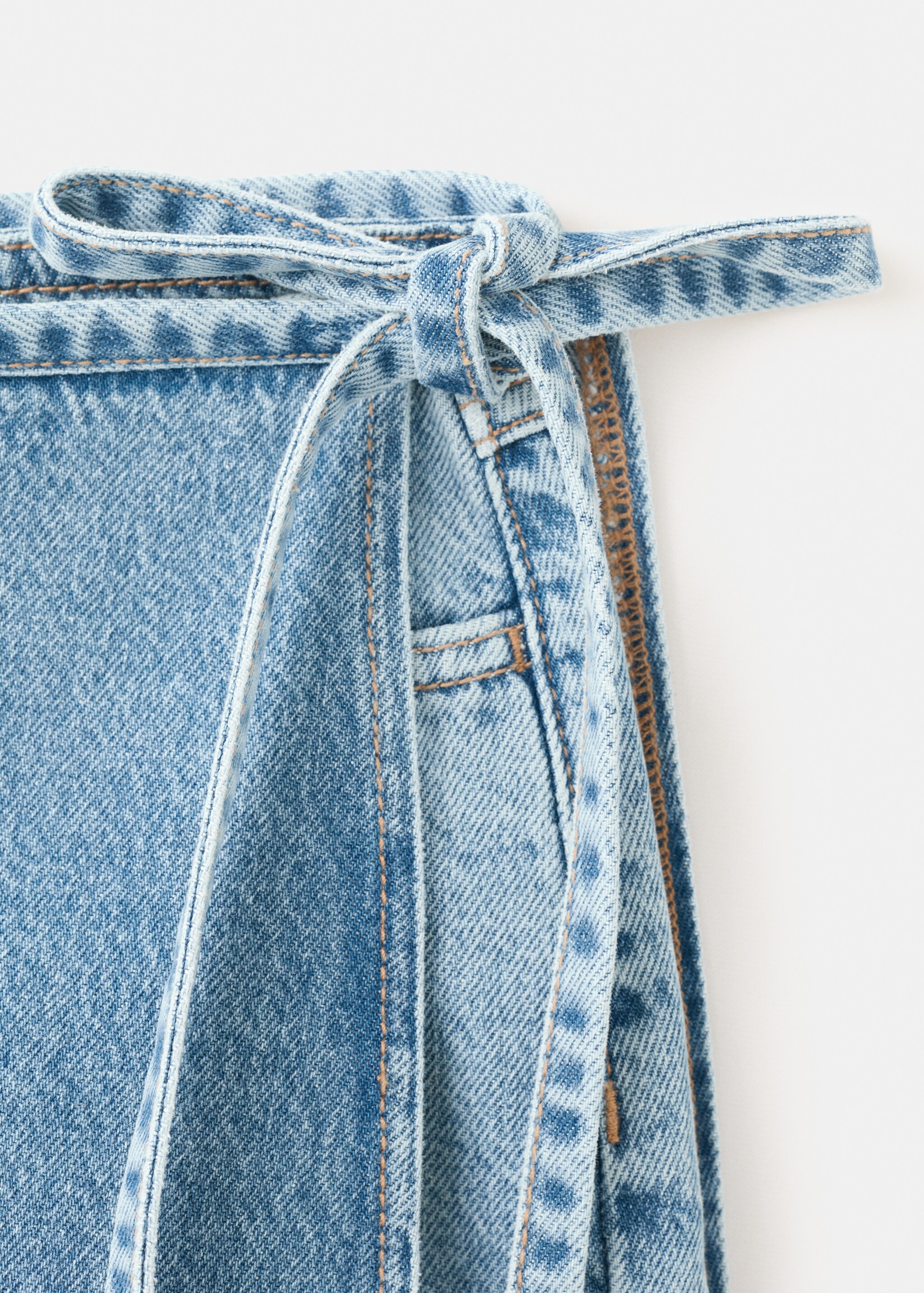 Shorts with detachable bow detail - Details of the article 0, Light Blue. Ref: 27005969-00.