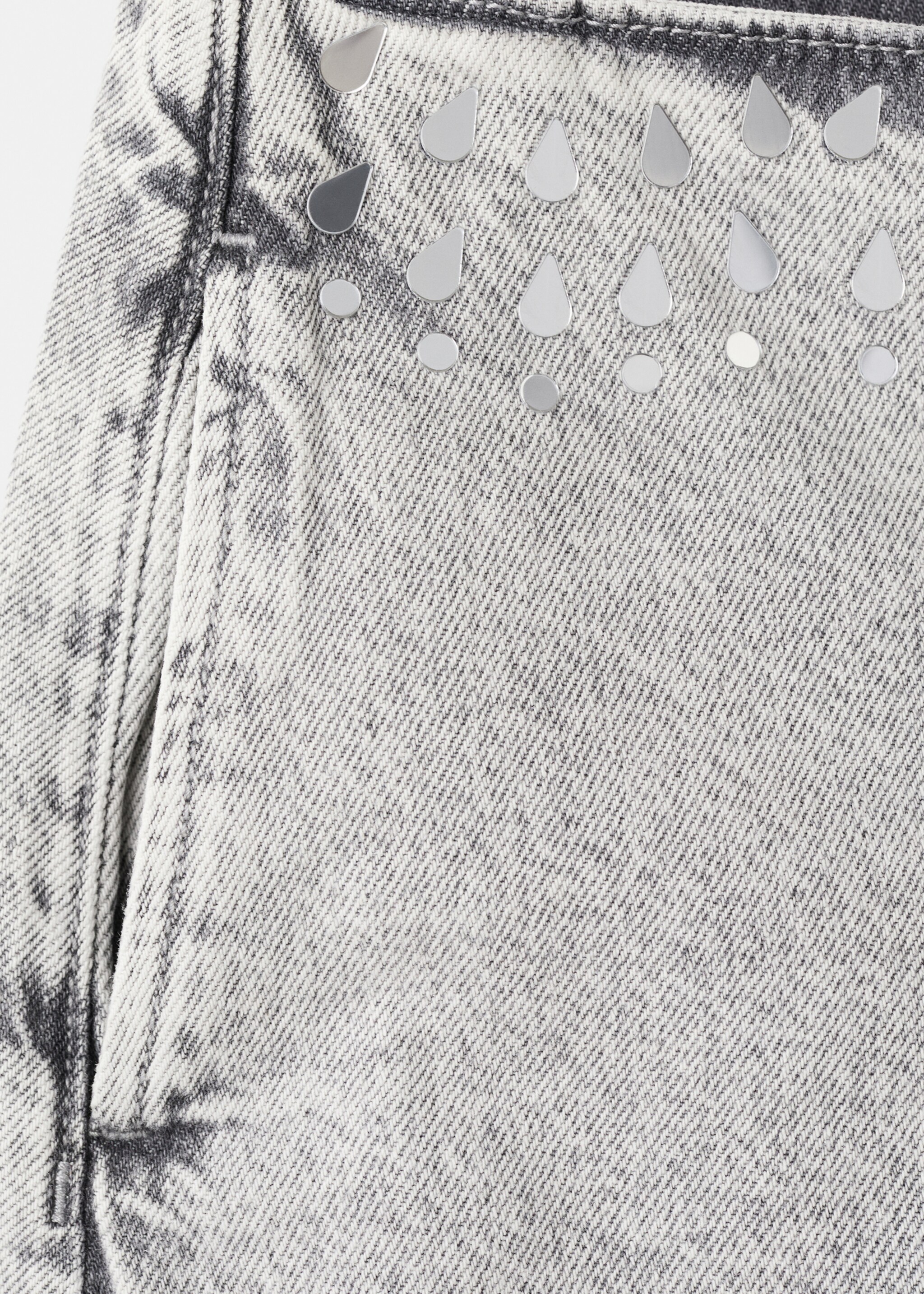 Beaded mini shorts - Details of the article 8, Denim Grey. Ref: 27005970-00.