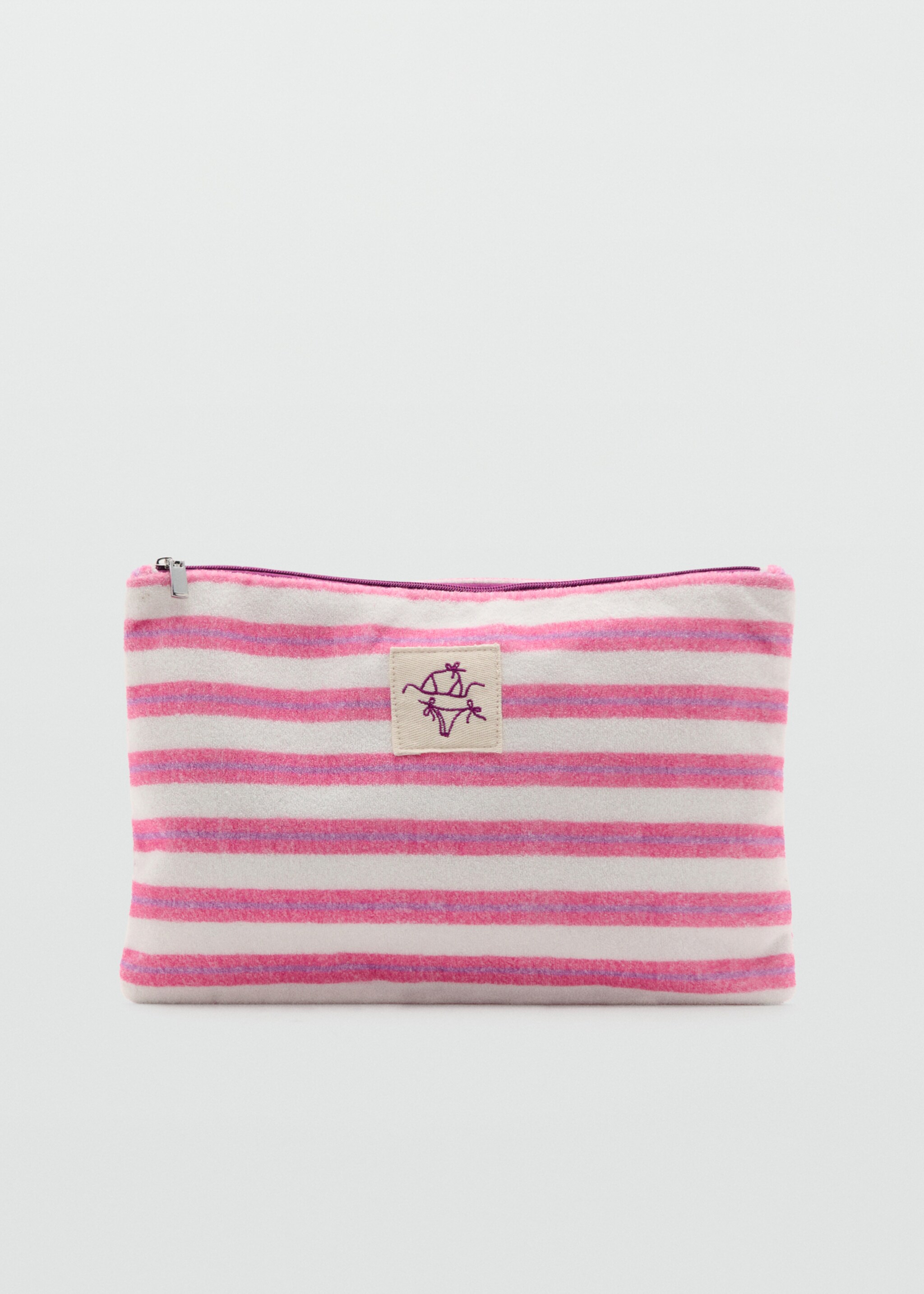 Striped cotton toiletry bag - Article without model, Pink. Ref: 27005972-00.