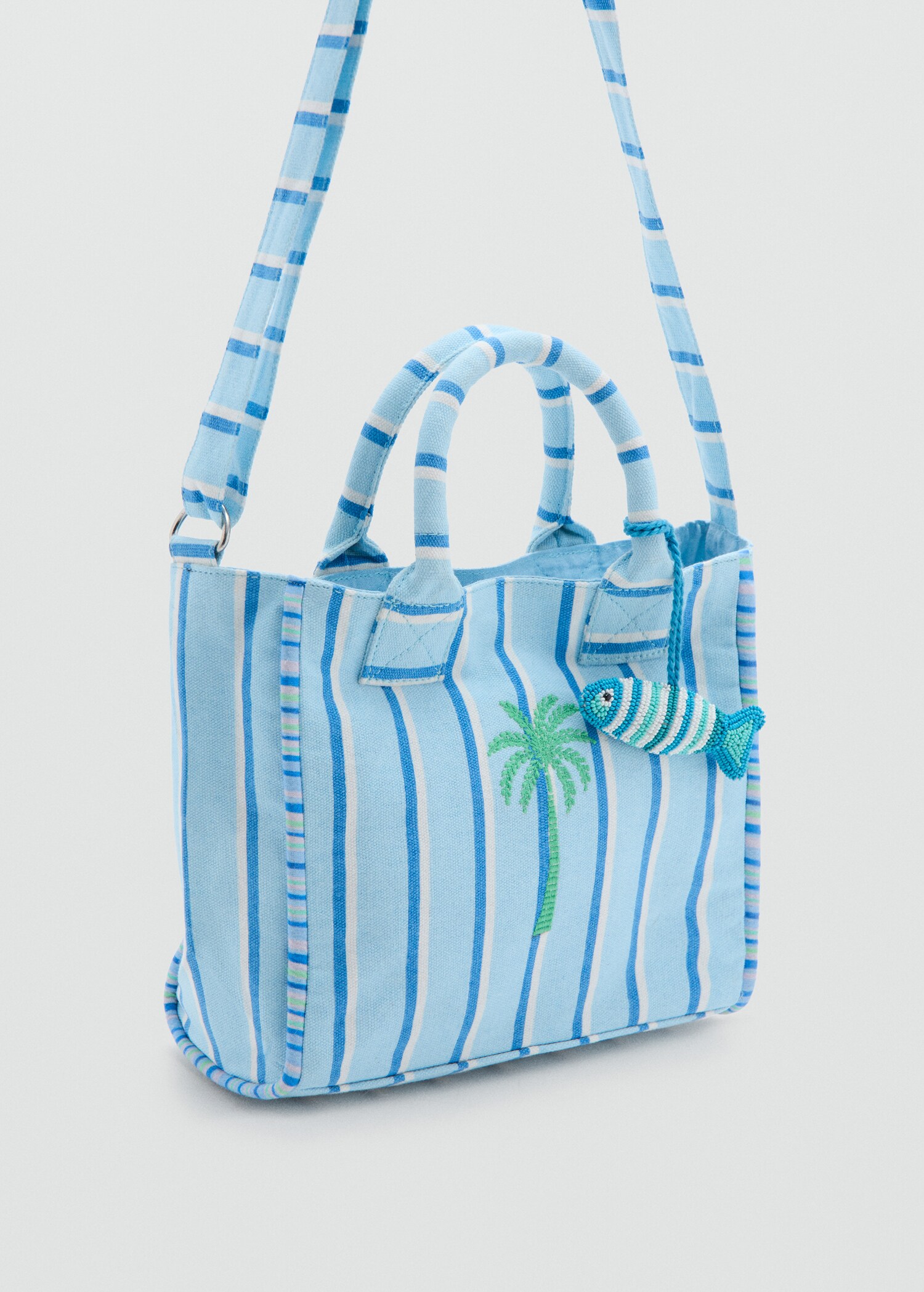 Square palm print bag - Medium plane