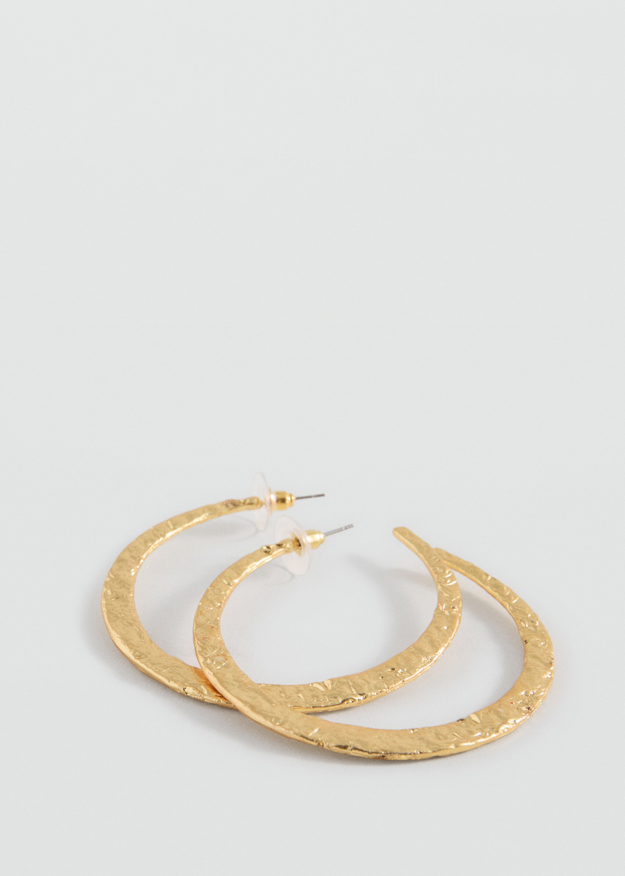 Embossed hoop earrings - Medium plane, Gold. Ref: 27005994-00.