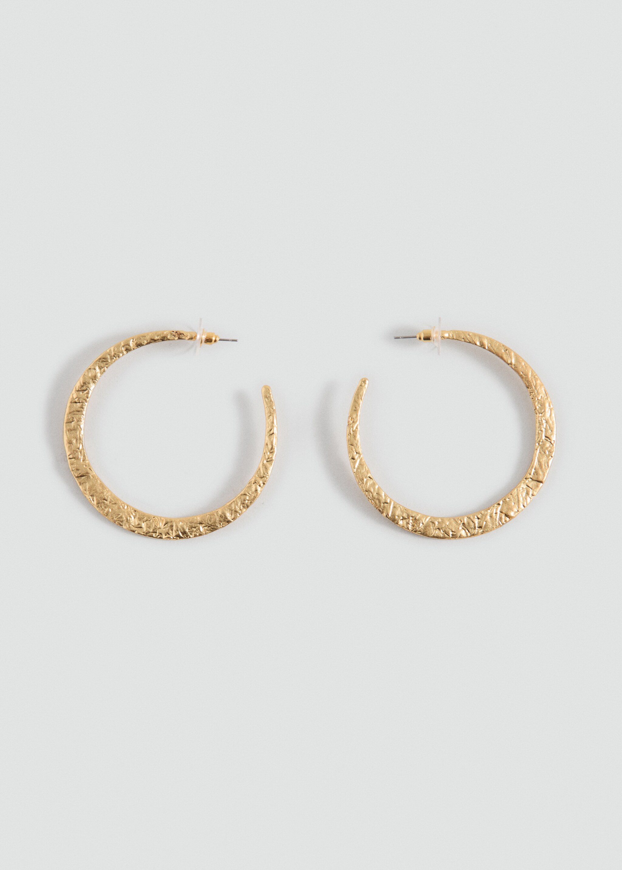 Embossed hoop earrings - Article without model, Gold. Ref: 27005994-00.