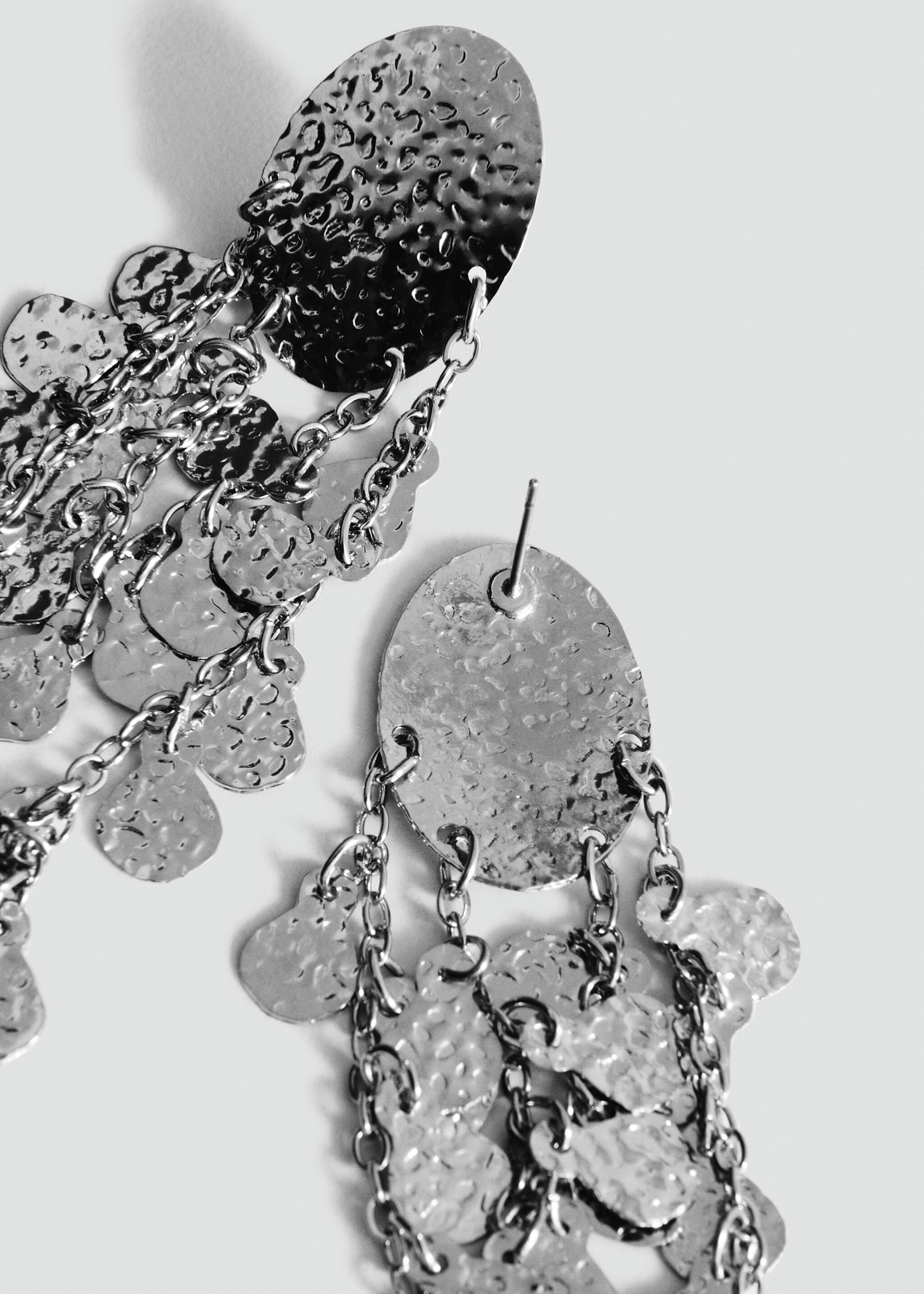 Beaded drop earrings - Details of the article 1, Silver. Ref: 27005997-00.