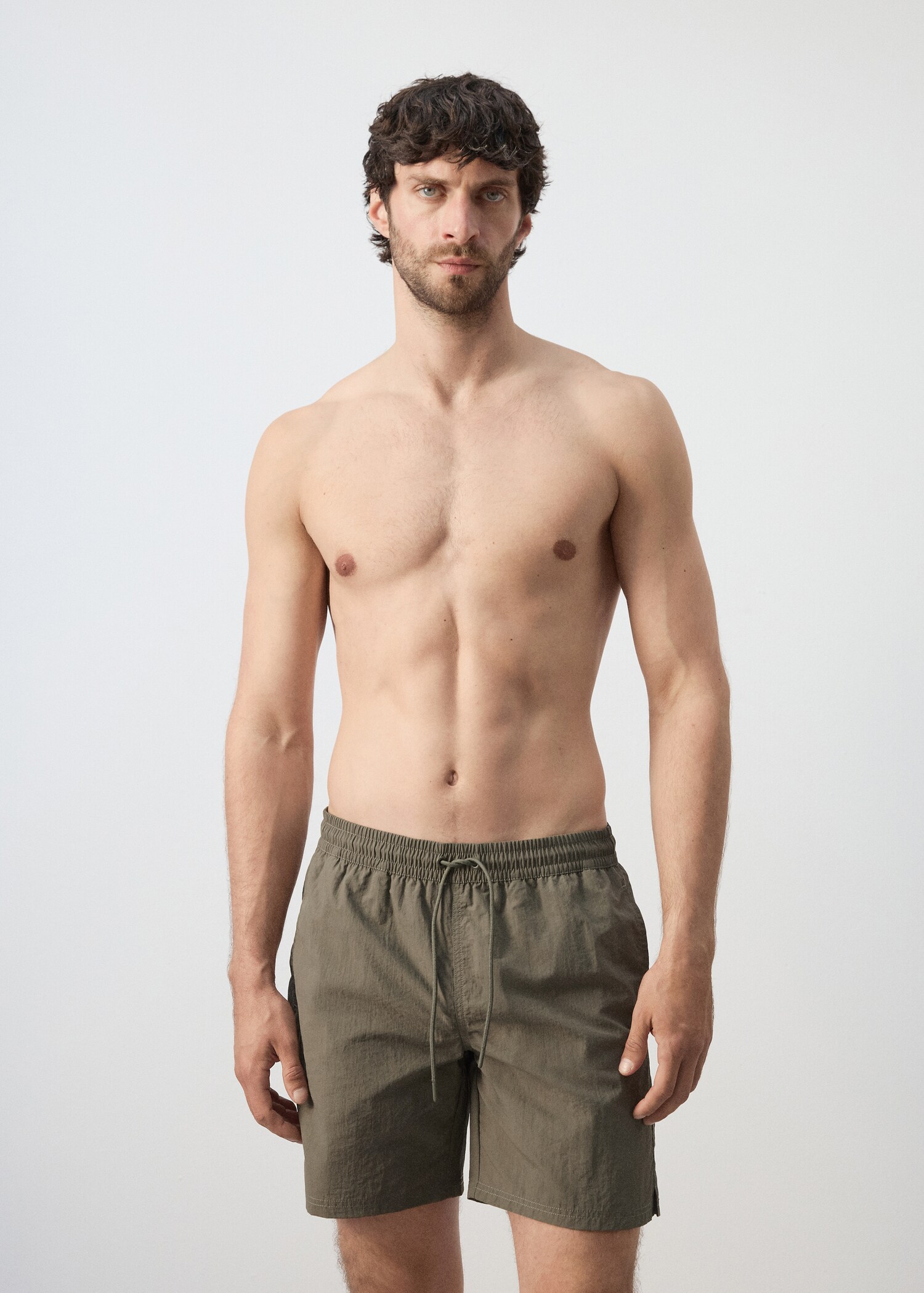 베이직 드로스트링 수영복 - 중간 평면도