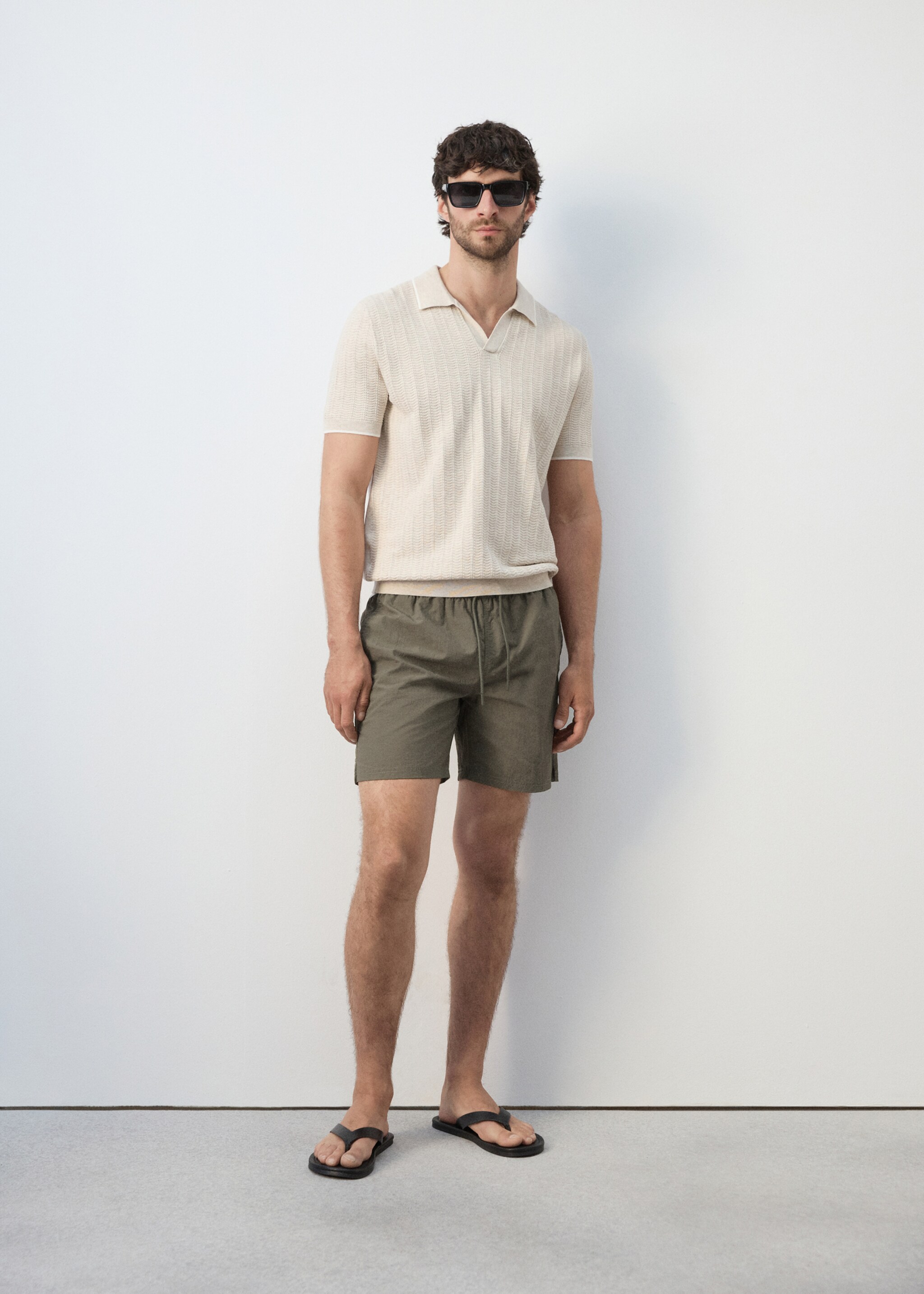 베이직 드로스트링 수영복 - 상품 내역: 4, 카키. Ref: 27006007-00.