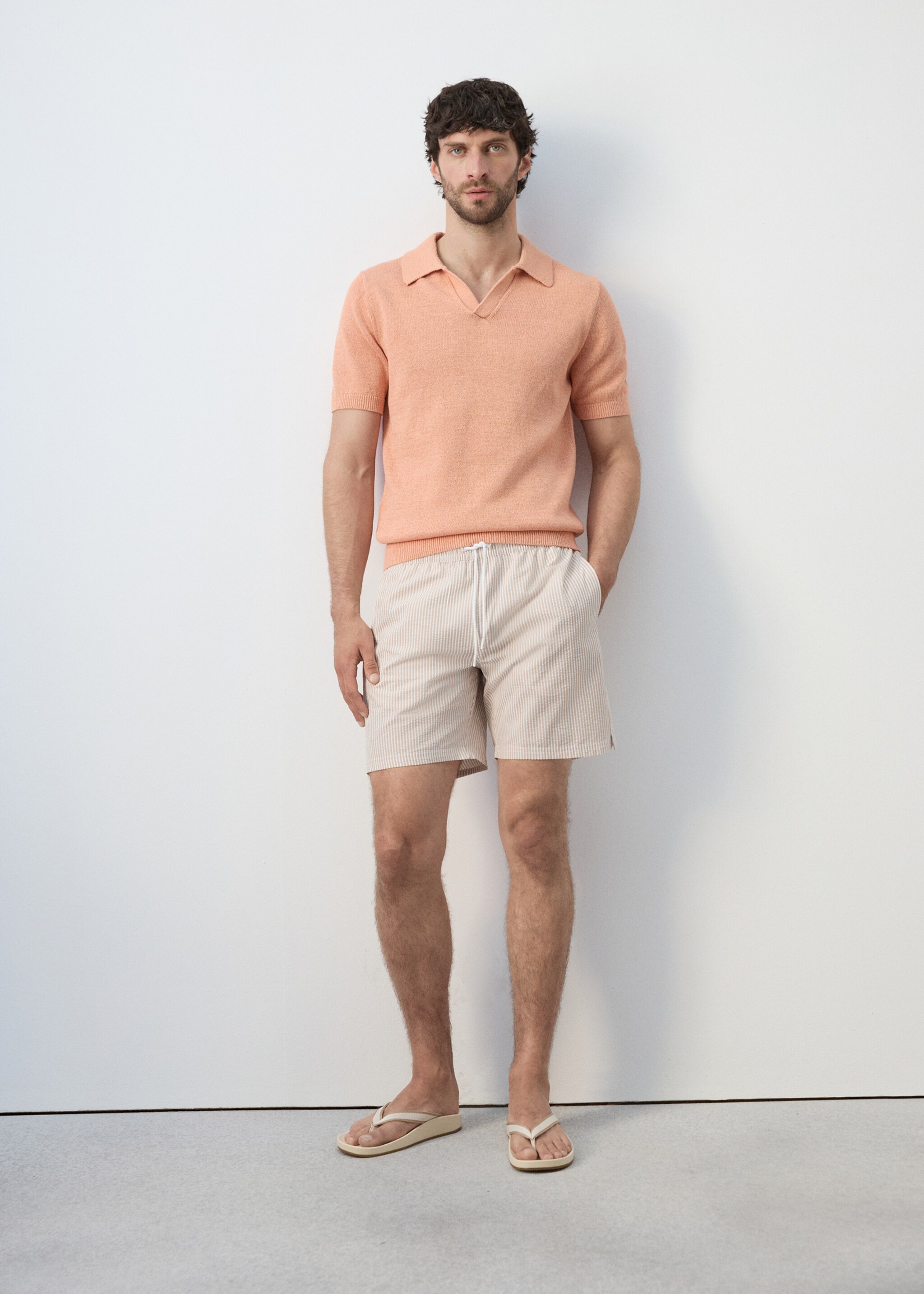 시어서커 수영 트렁크 - 상품 내역: 4, 샌드. Ref: 27006008-00.