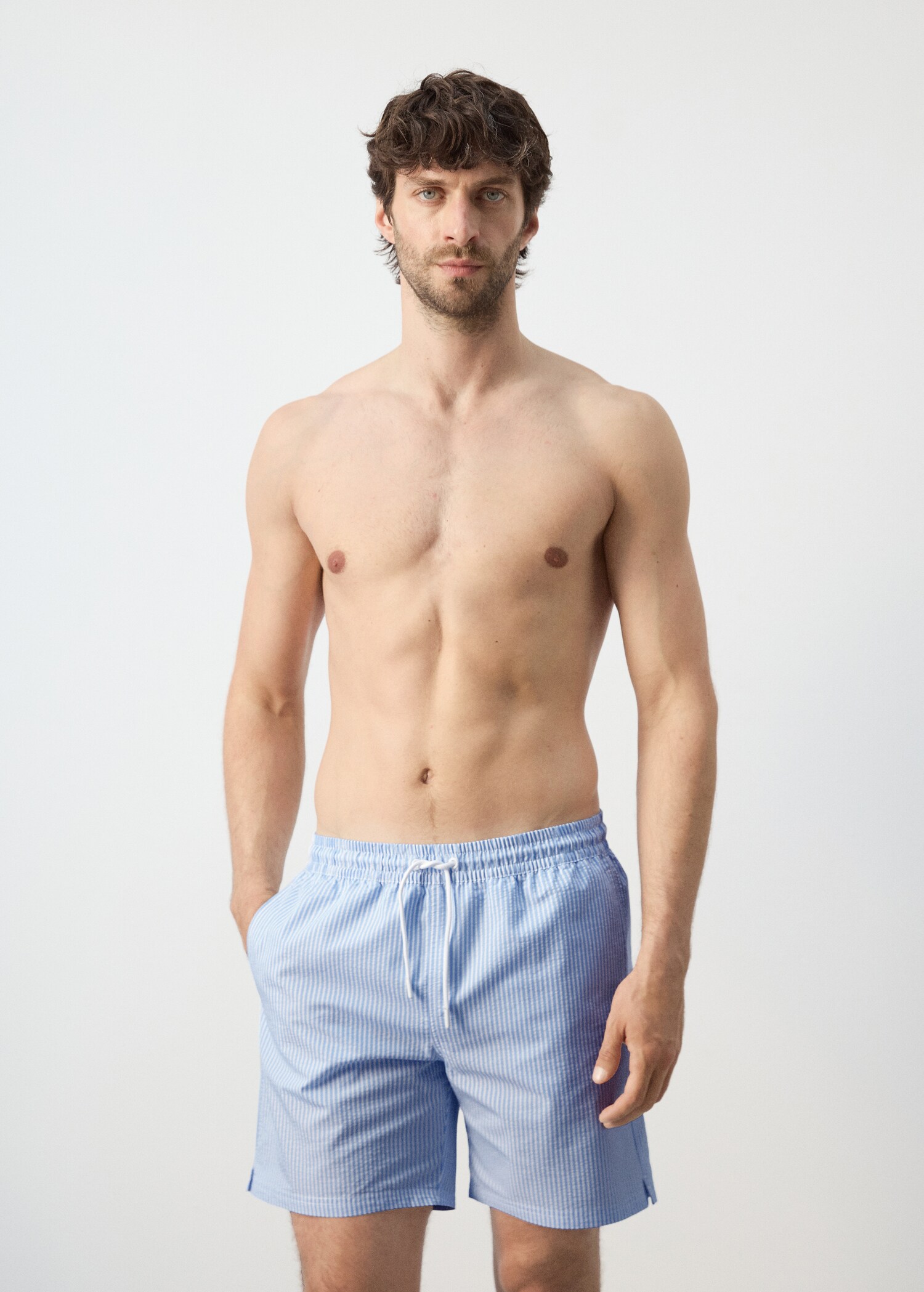 Seersucker swimming trunks - Medium plane