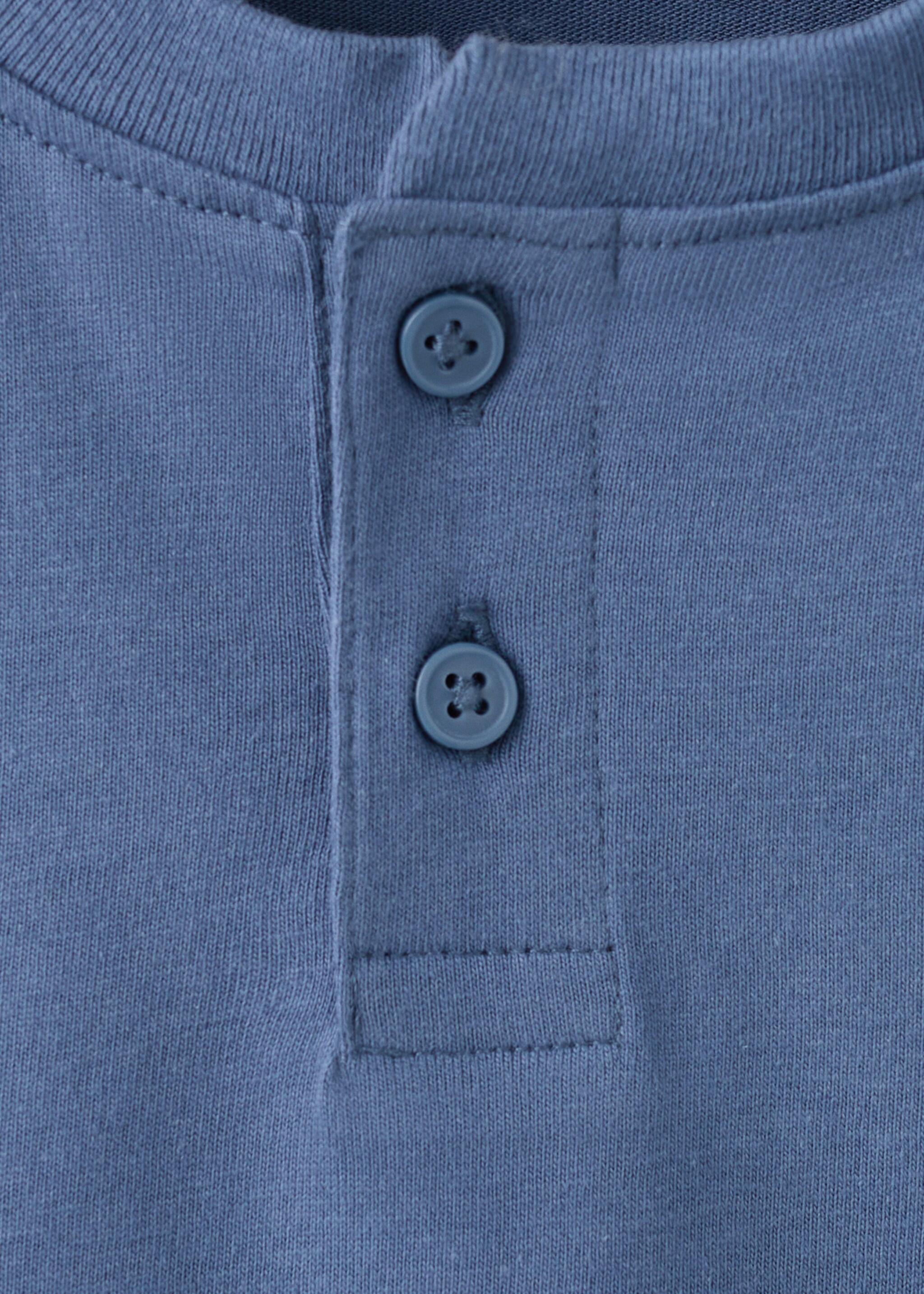 T-shirt algodão botões - Pormenor do artigo 8, Azul. Ref: 27006352-00.