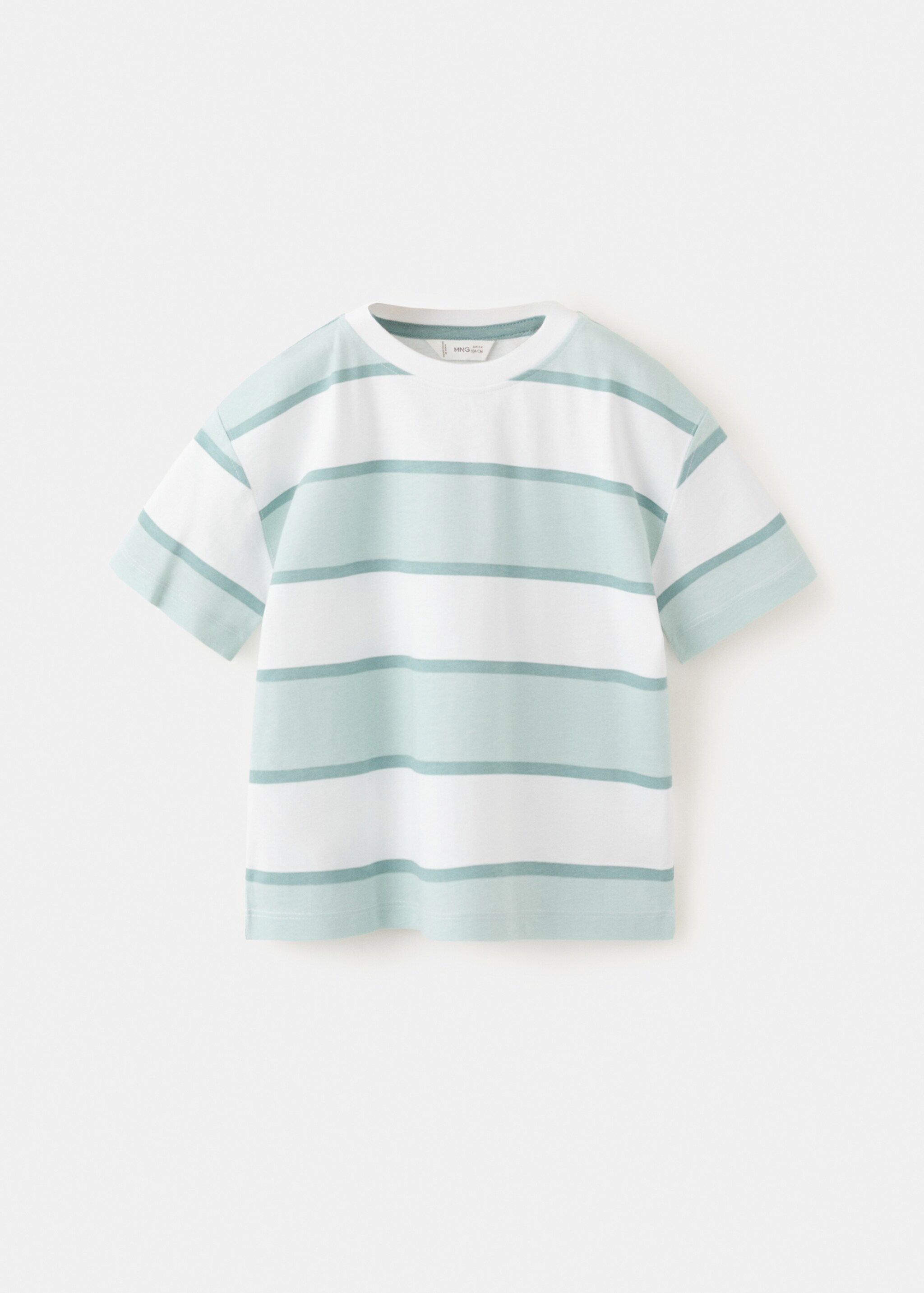Monochrome striped T-shirt - Article without model, Aqua Green. Ref: 27006353-00.