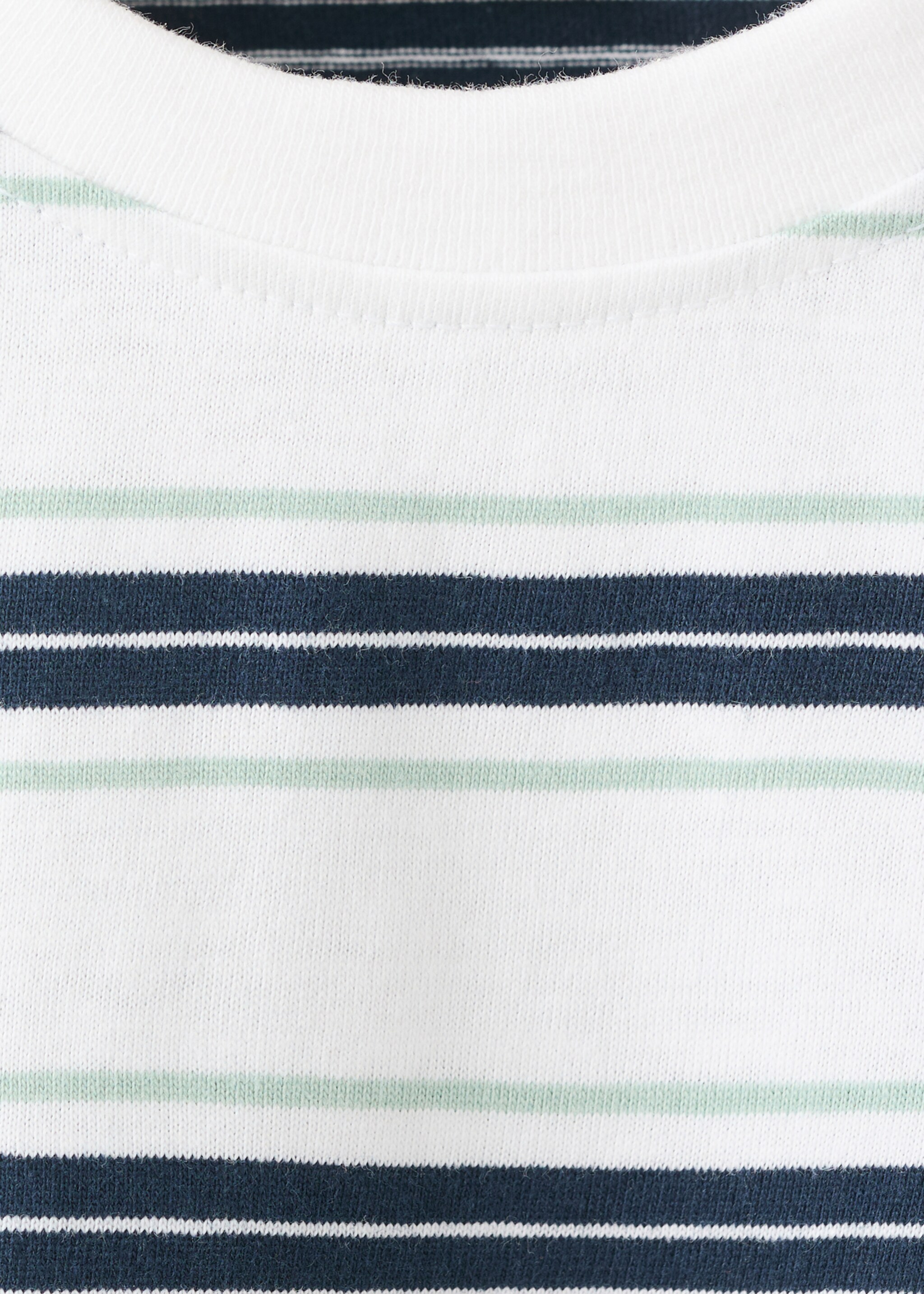 T-shirt riscas bicolor - Pormenor do artigo 8, Azul-marinho. Ref: 27006354-00.