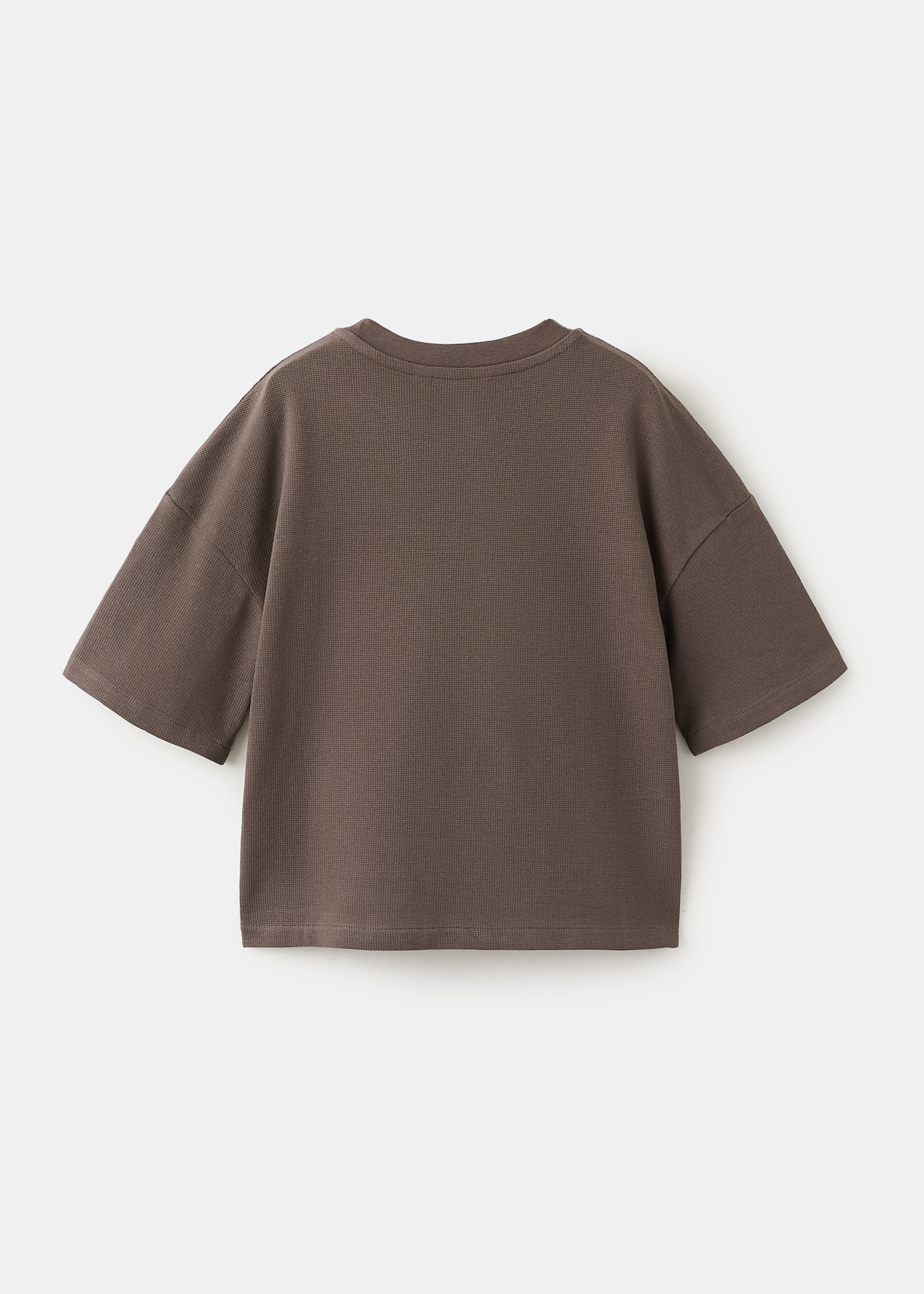 Camiseta algodón manga corta - Reverso del artículo, Chocolate. Ref: 27006357-00.