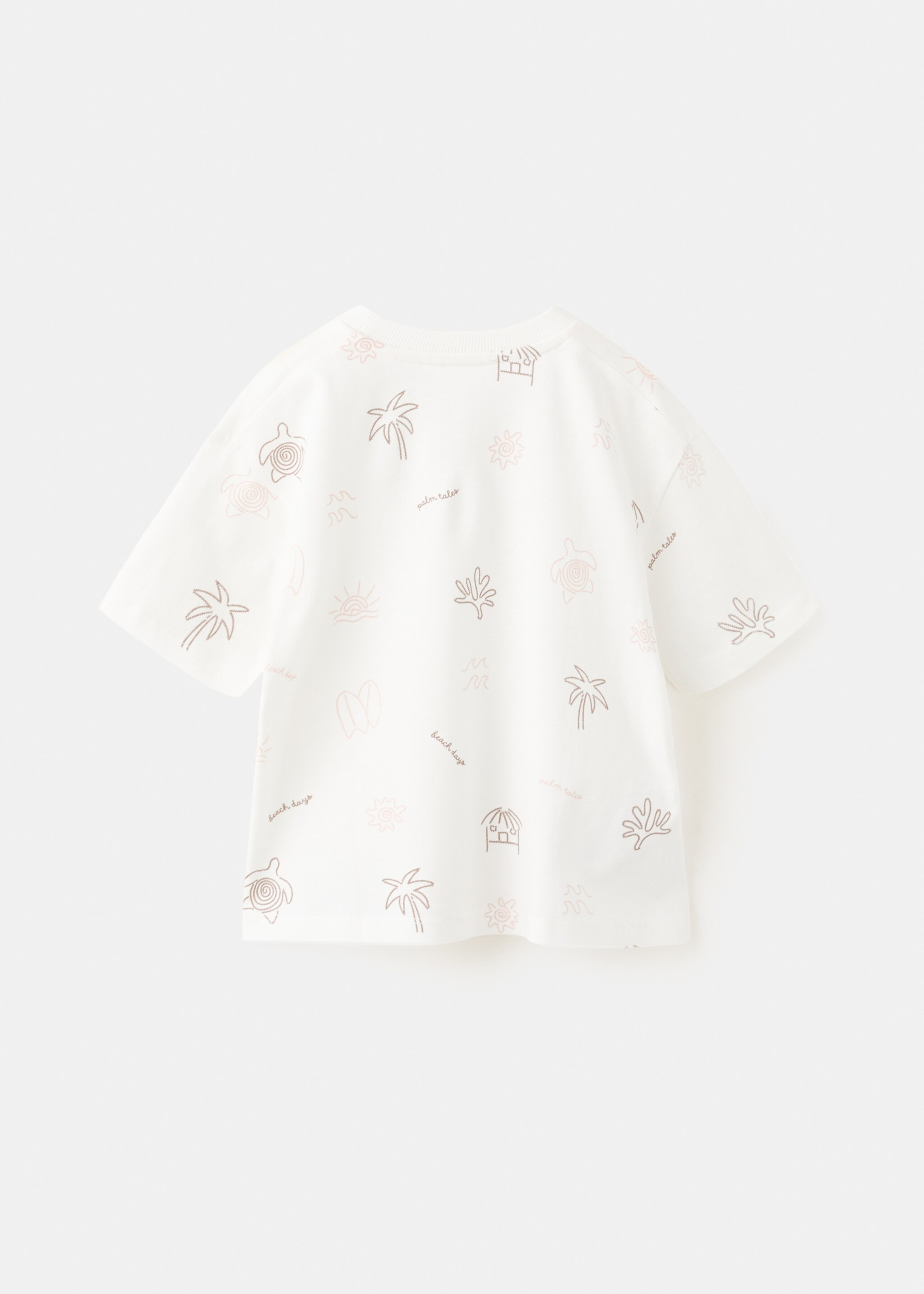 T-shirt with printed details - Reverse of the article, Off White. Ref: 27006360-00.