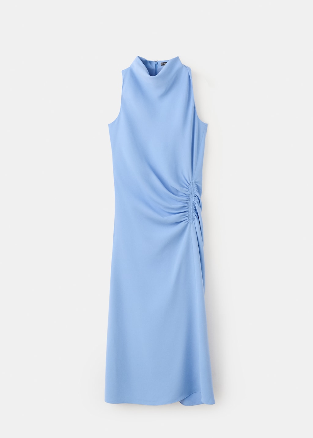 Draped-neck dress with side ruching - image 2