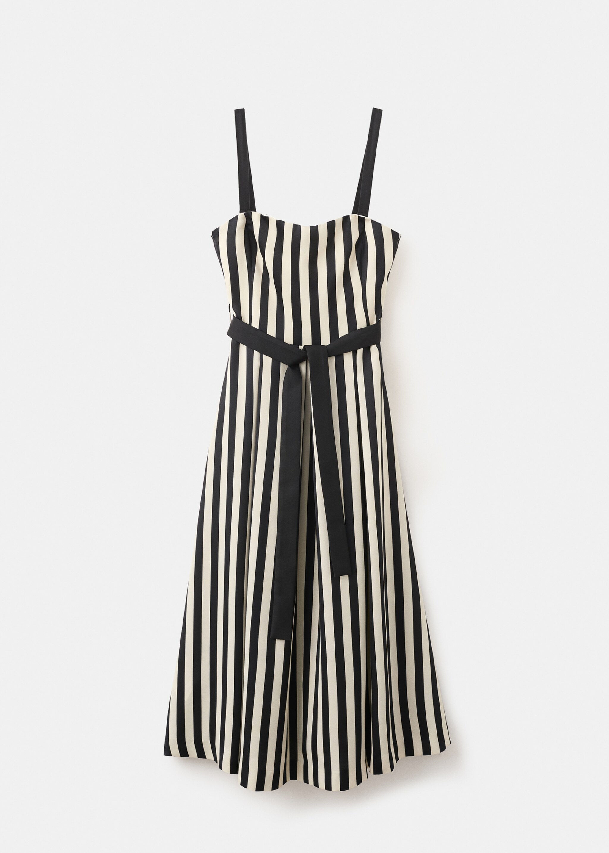 Belt striped dress - Article without model, Black. Ref: 27006367-00.