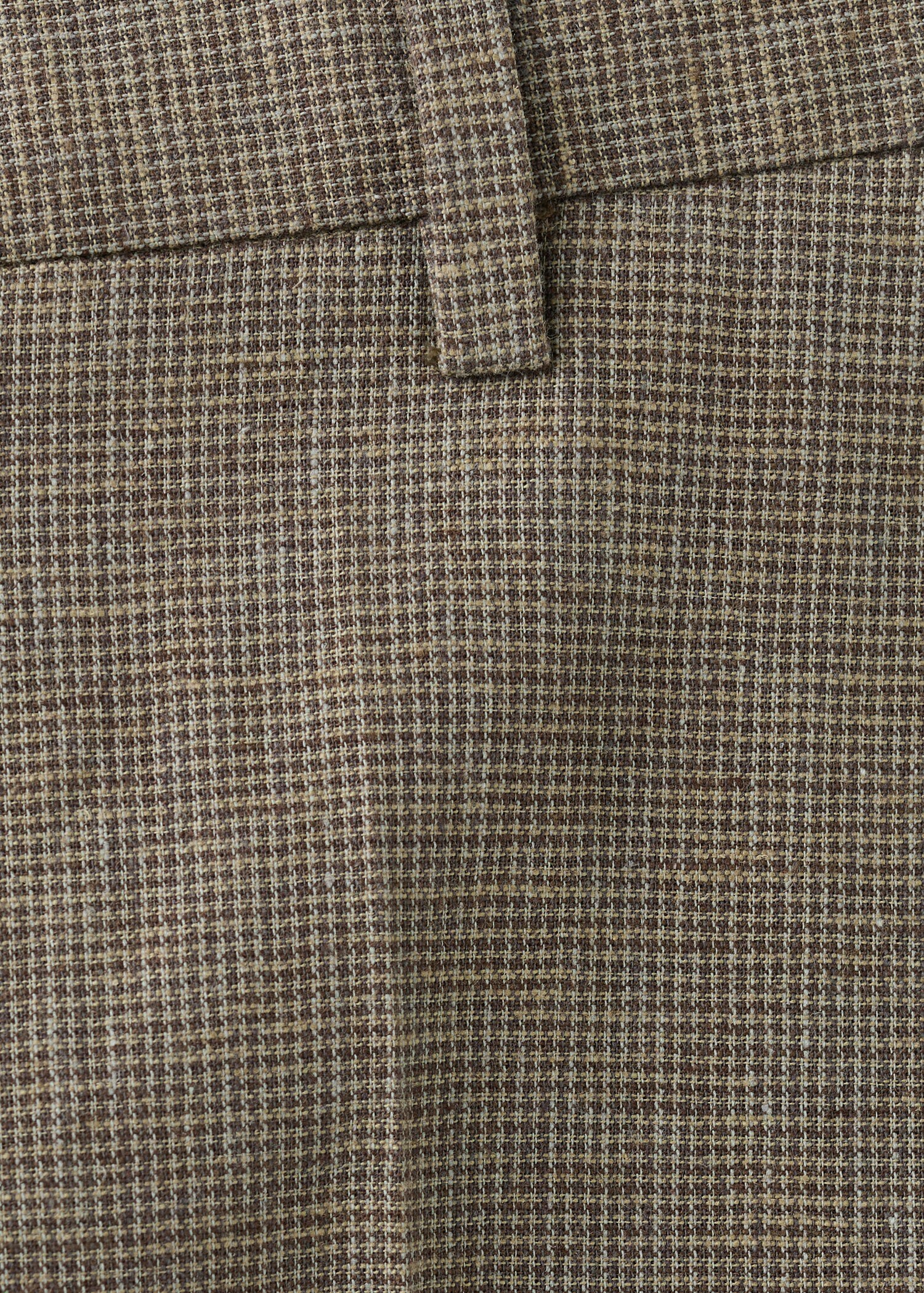 Regular fit houndstooth linen blend trousers - Details of the article 0