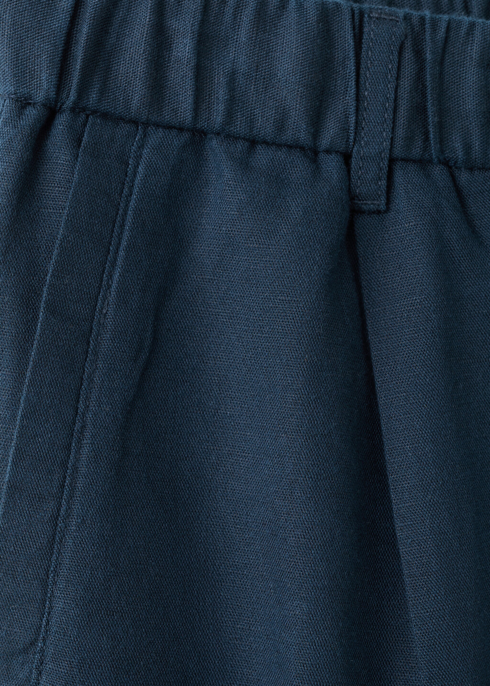 Pantalón lino algodón slim fit cropped - Detalle del artículo 0, Azul marino. Ref: 27006714-00.