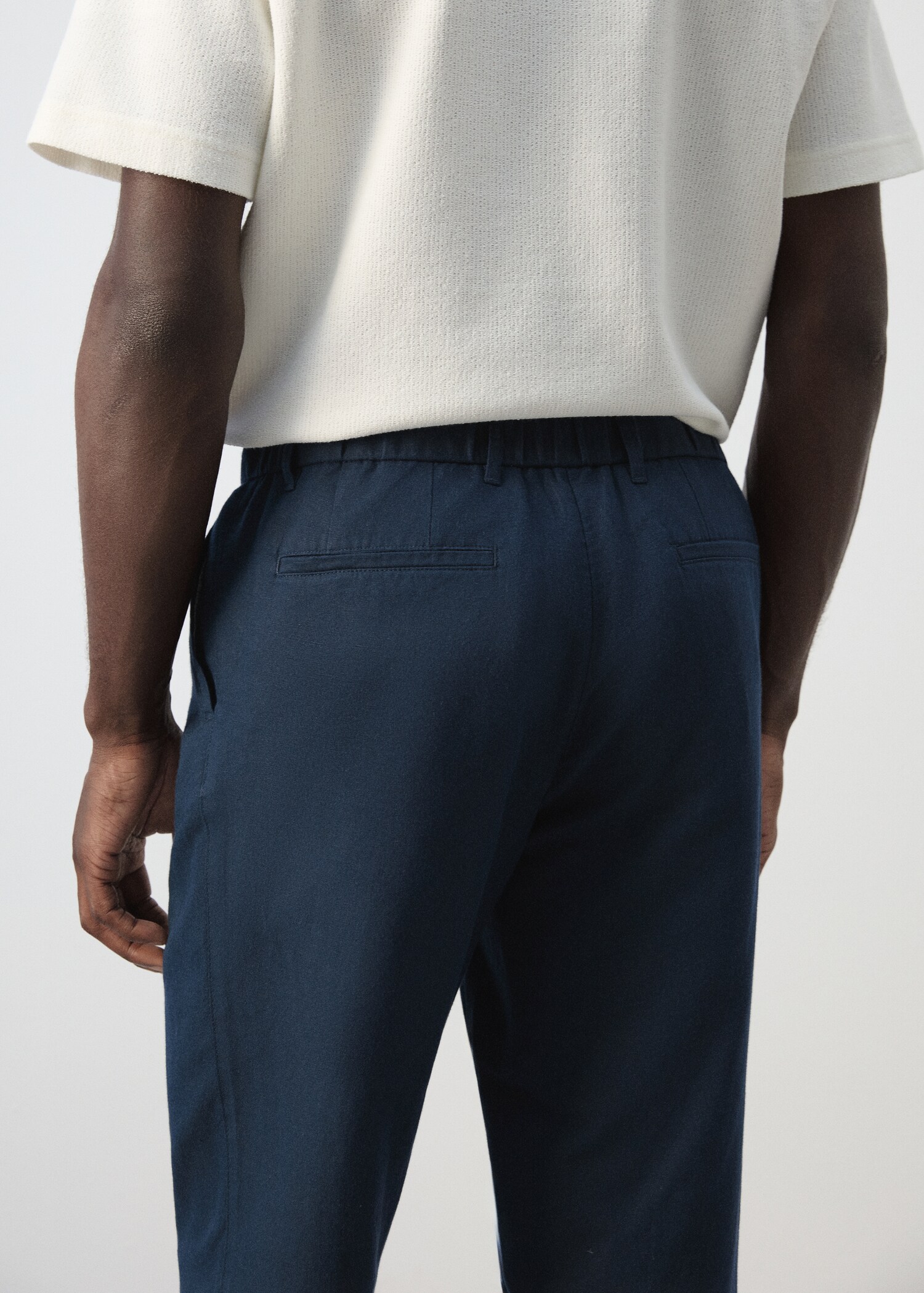 Pantalón lino algodón slim fit cropped - Detalle del artículo 6