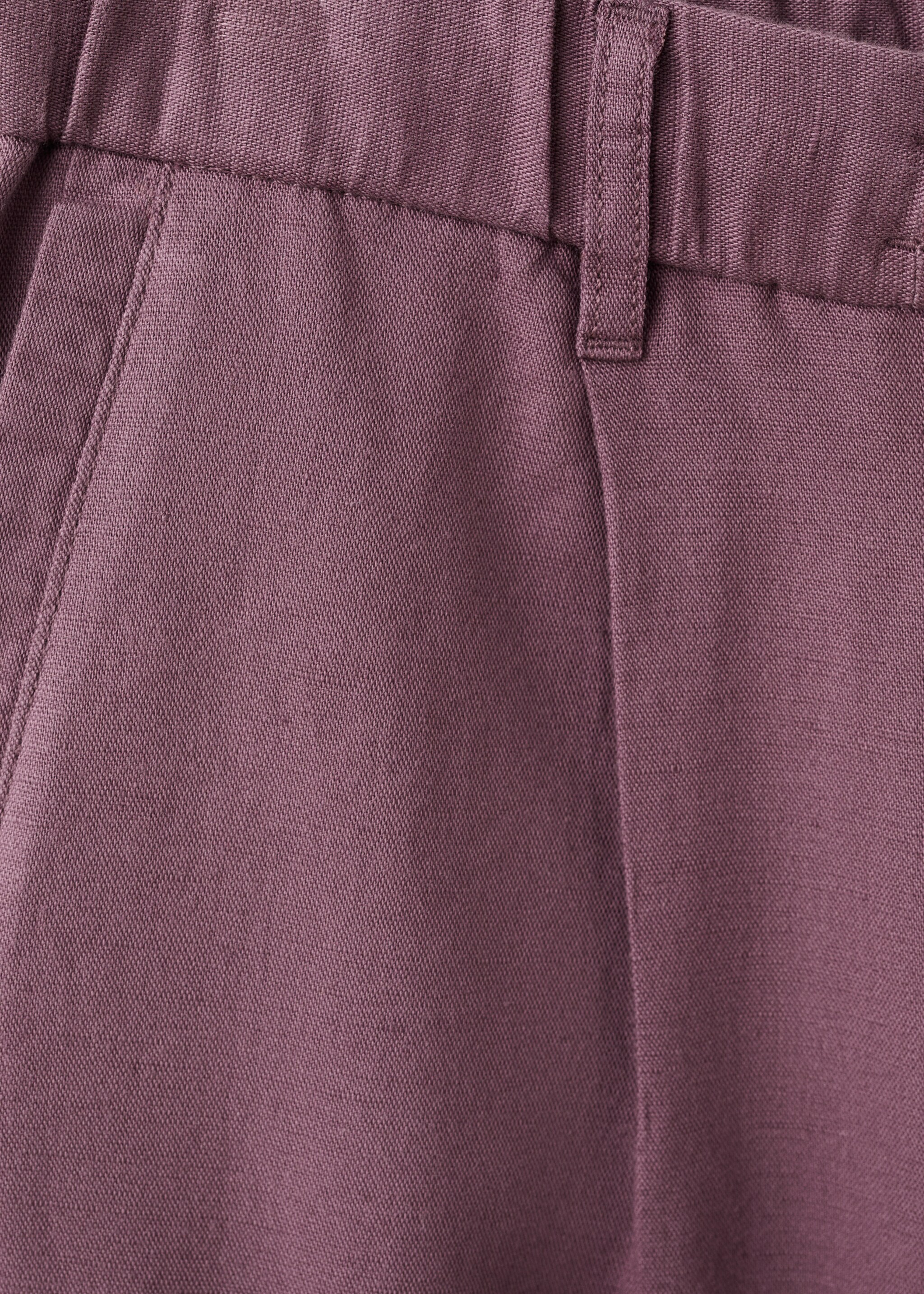 Pantalón lino algodón slim fit cropped - Detalle del artículo 0, Ciruela. Ref: 27006714-00.
