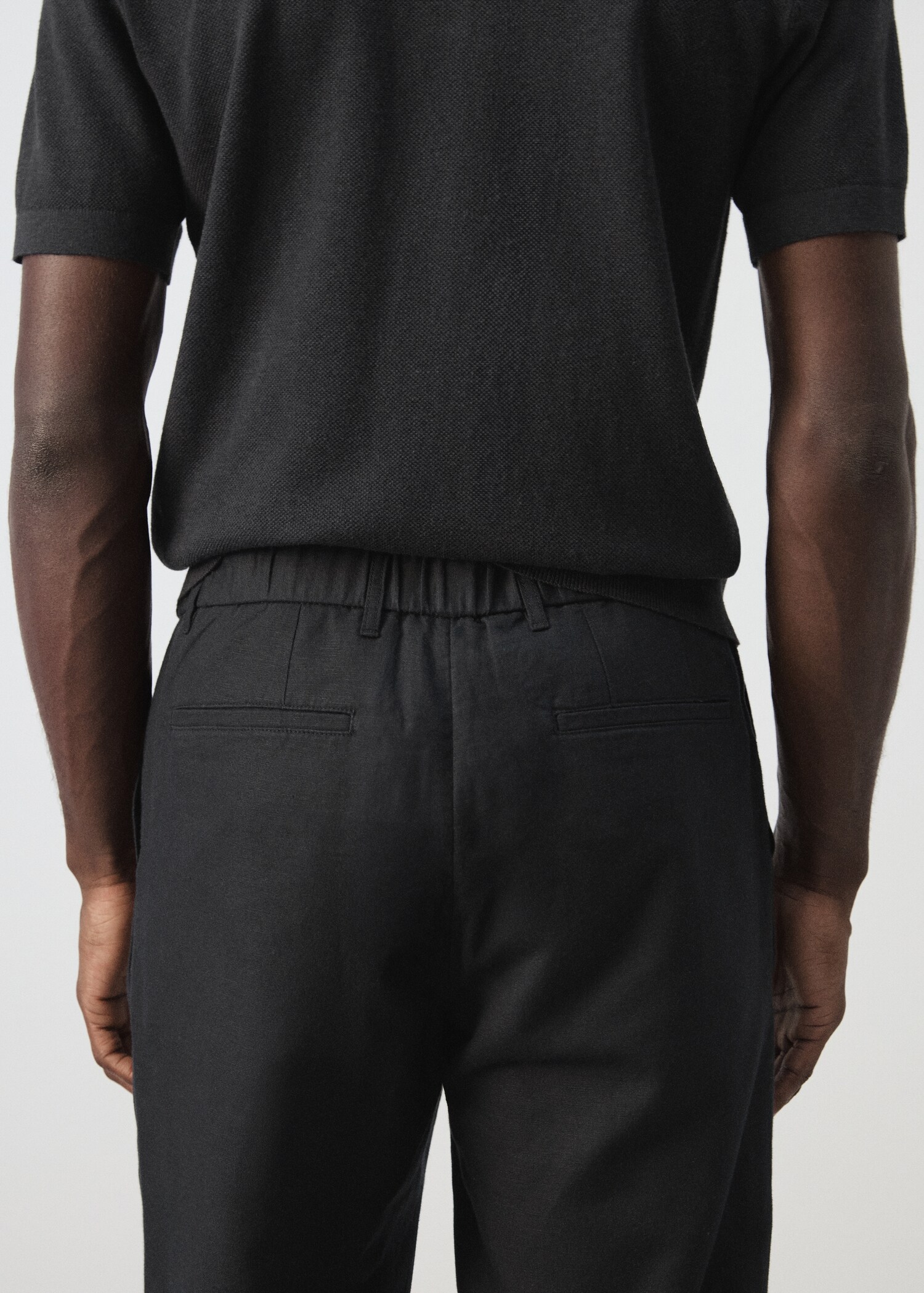 Linnen-katoenen slim fit cropped broek - Detail van het artikel 6