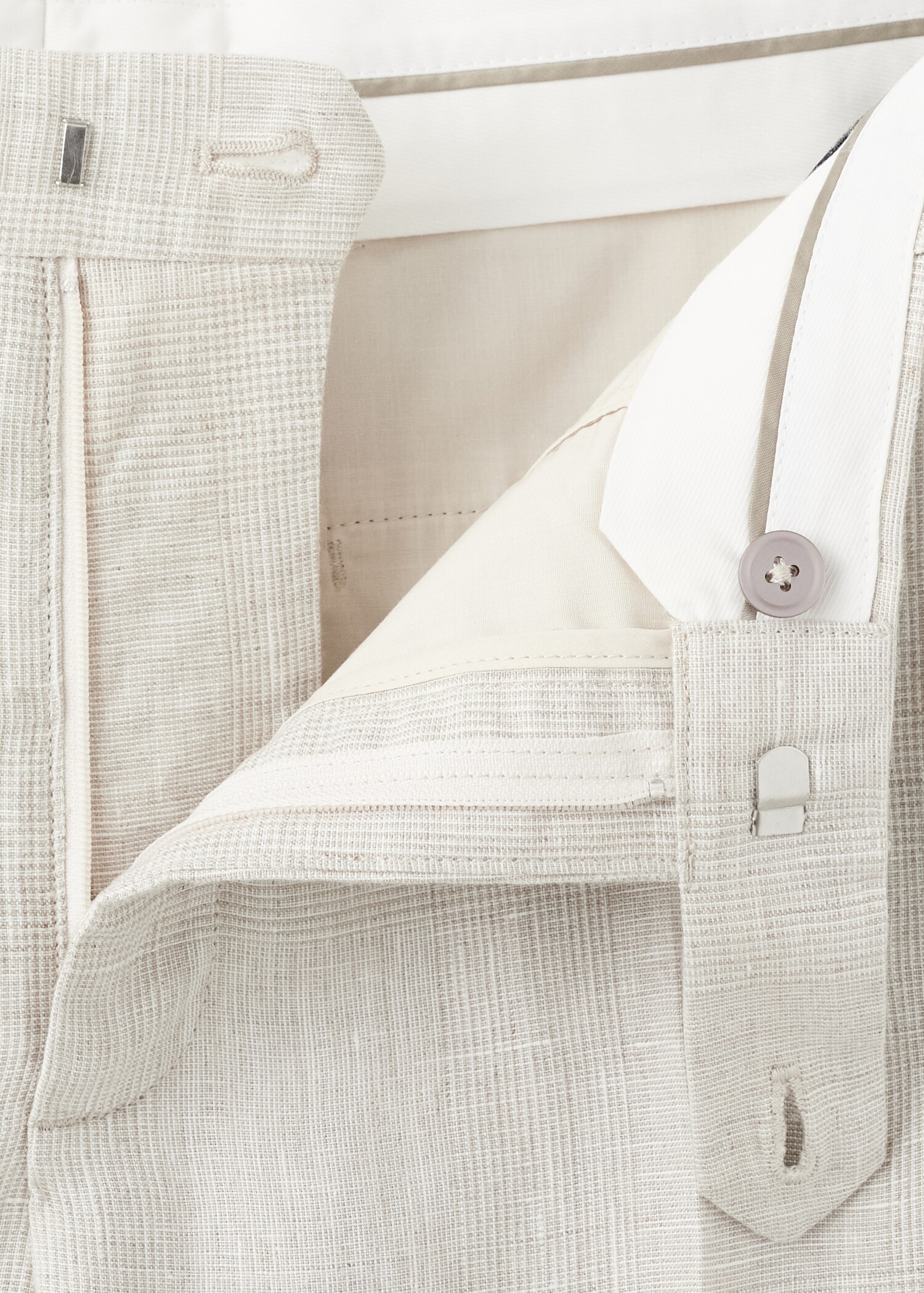 100% linen regular-fit trousers - Details of the article 0