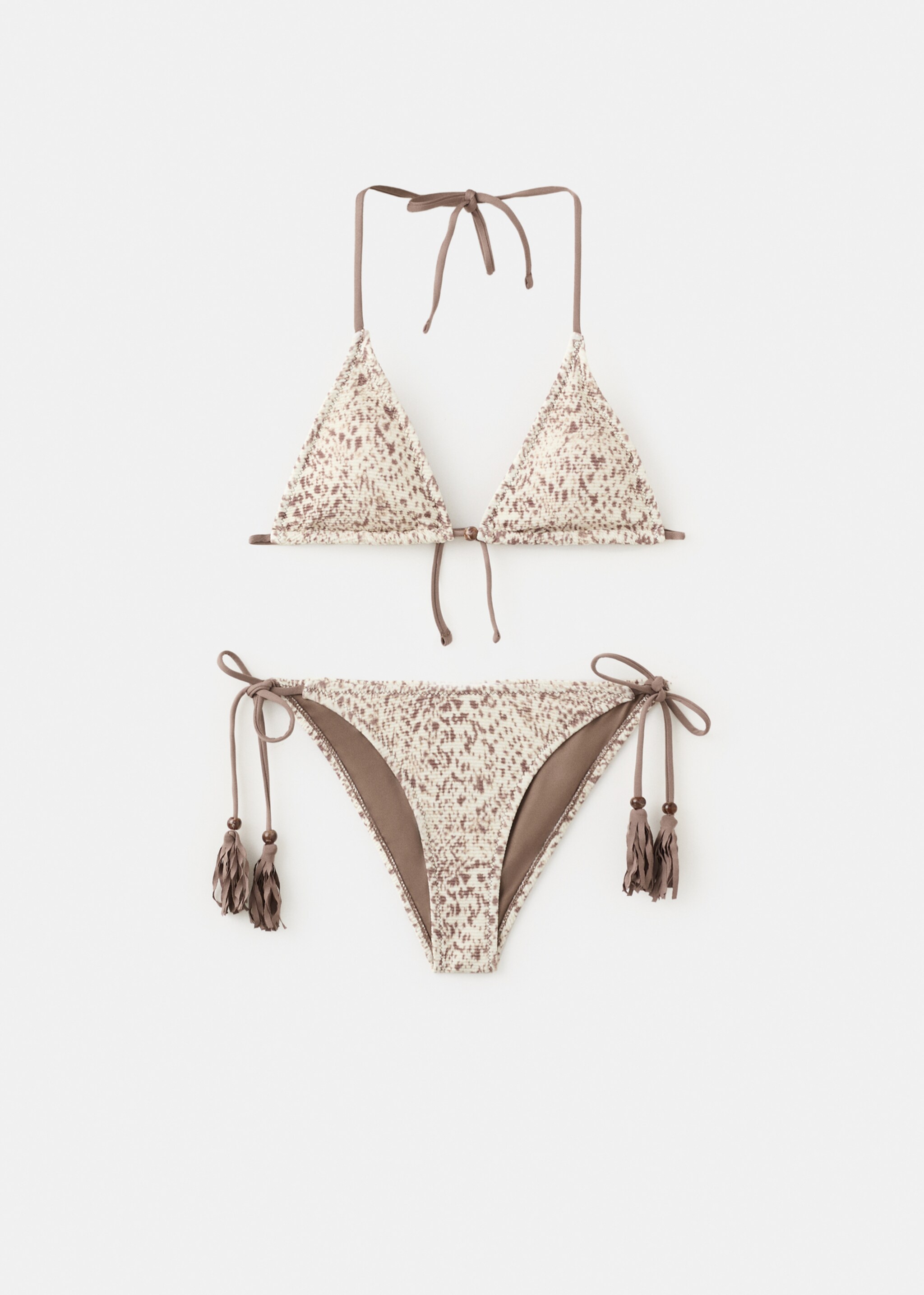 Printed bikini with medium-coverage bottoms - Article without model, Medium Brown. Ref: 27006719-00.