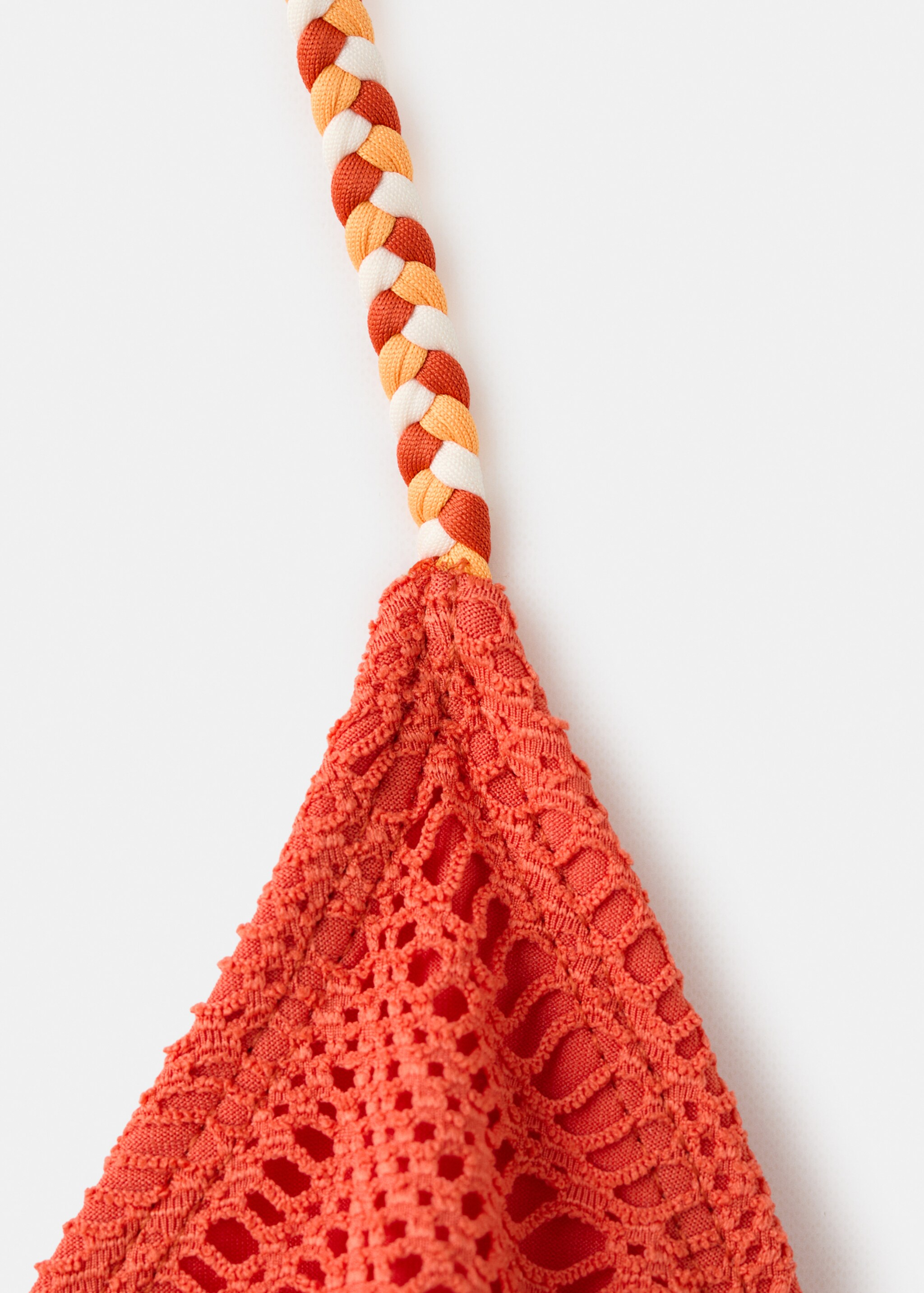 Crochet bikini with medium briefs - Details of the article 8, Orange. Ref: 27006720-00.