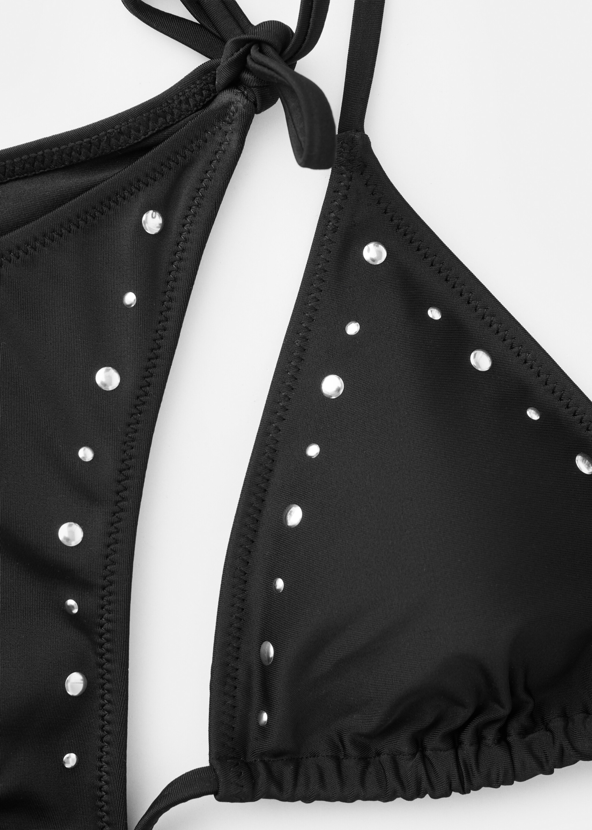 Studded bikini with mid-rise bottoms - Details of the article 0, Black. Ref: 27006724-00.
