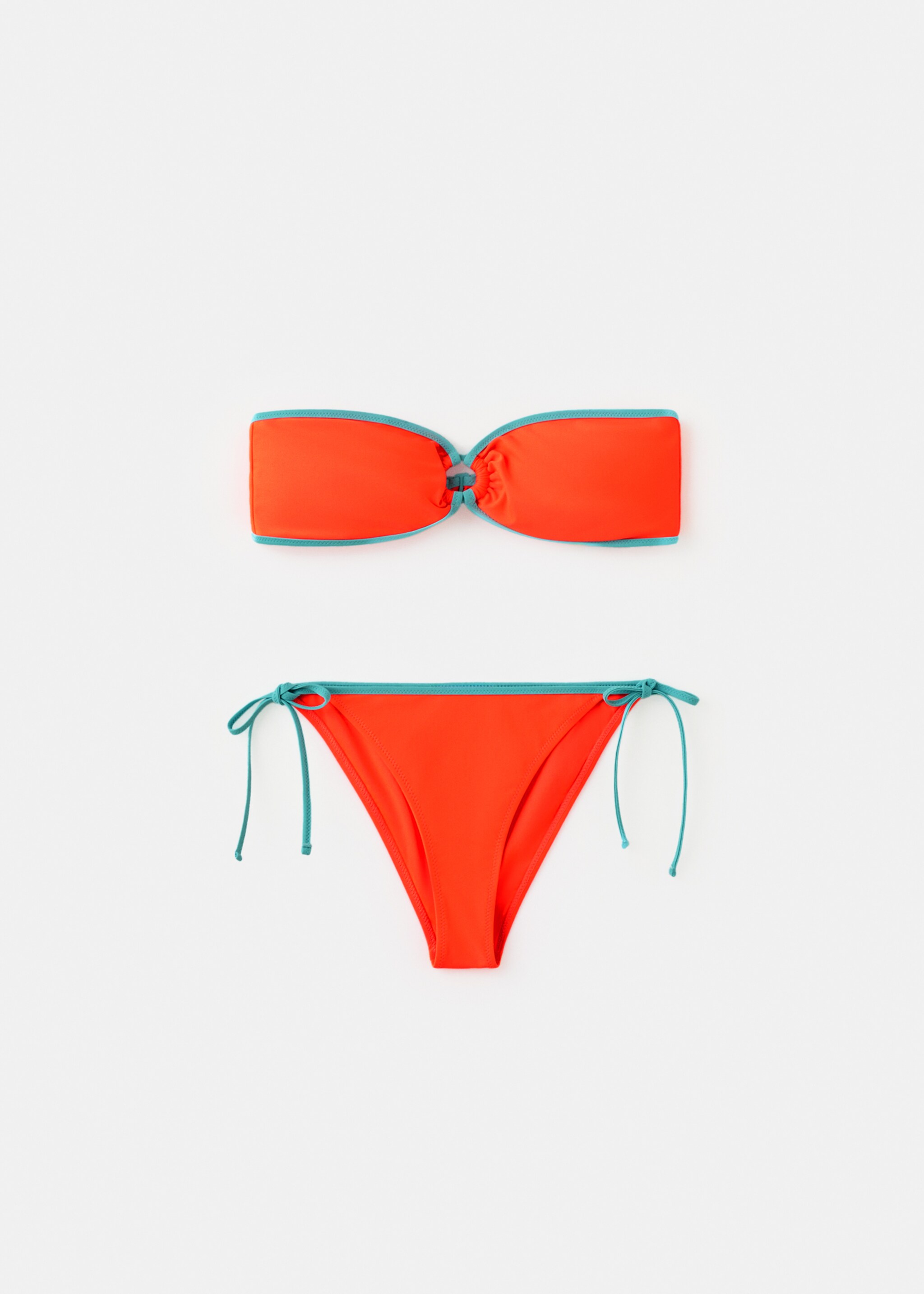 Bandeau bikini with mid-rise briefs - Article without model, Orange. Ref: 27006726-00.