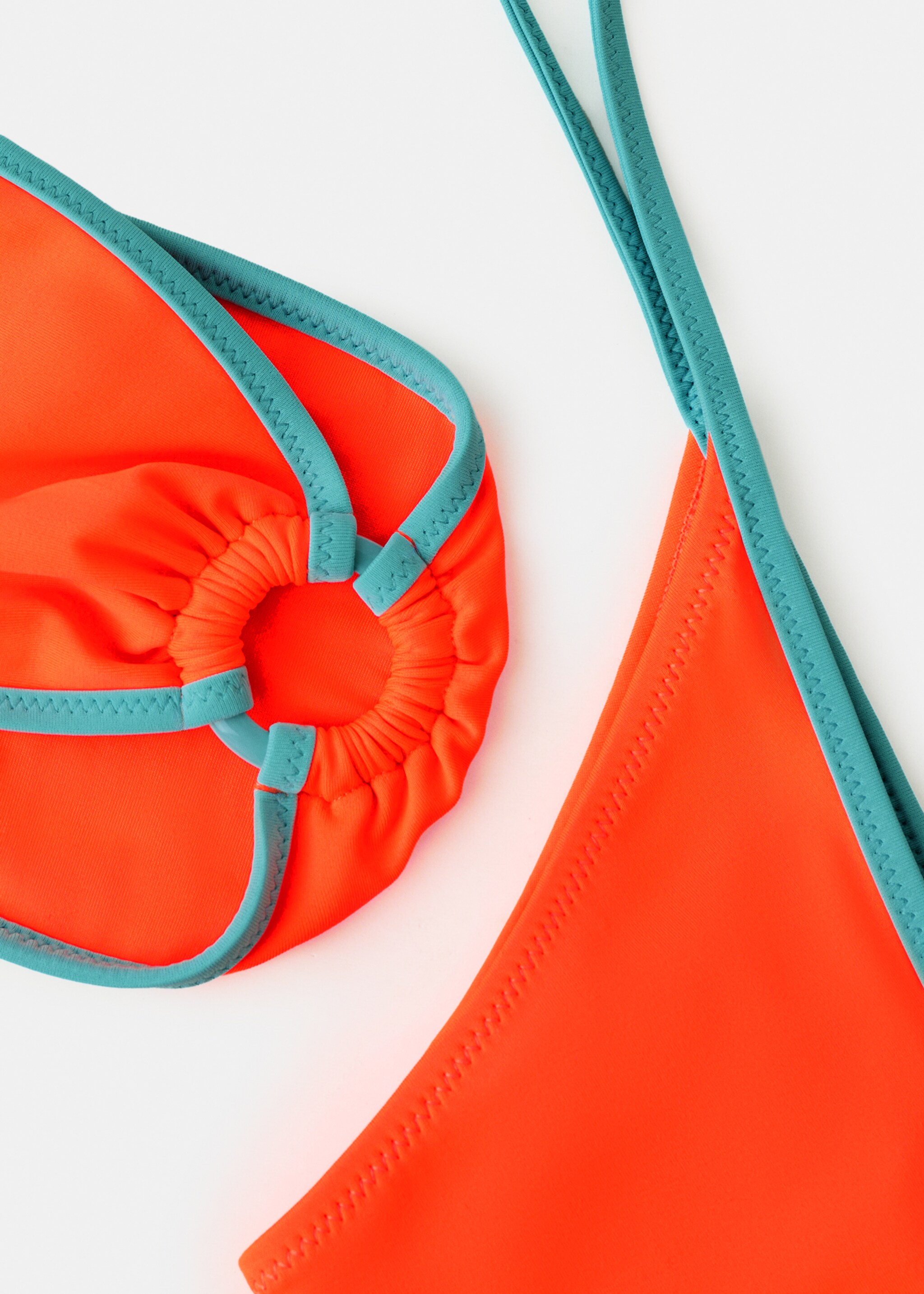 Bandeau bikini with mid-rise briefs - Details of the article 0, Orange. Ref: 27006726-00.